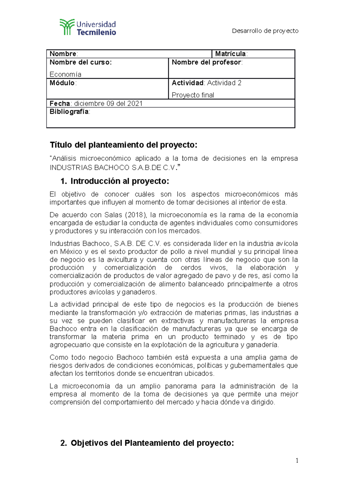 Segunda Evidencia 2 Análisis microeconómico aplicado a la toma de ...