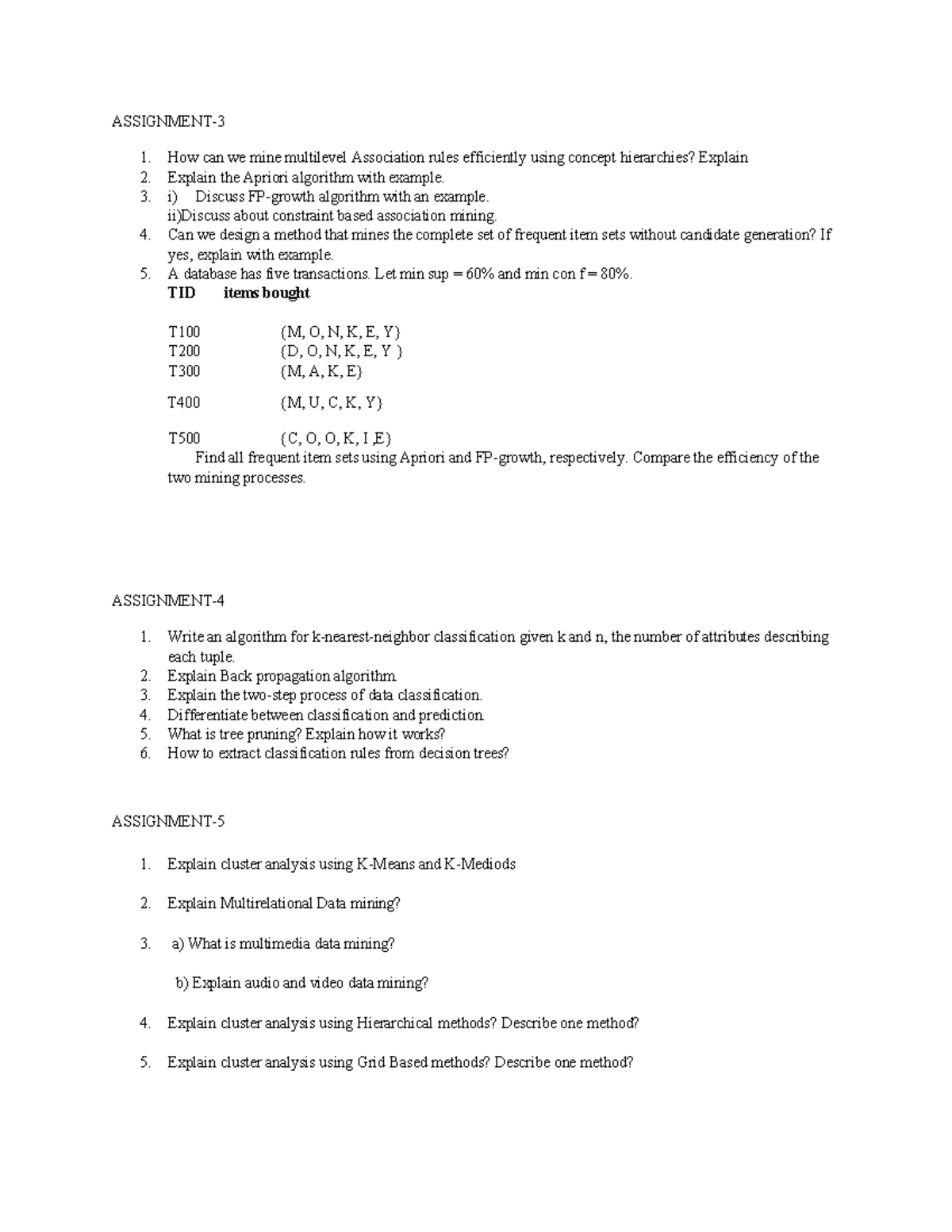 4 - Important Questions on Association Rules & Data Mining Techniques ...