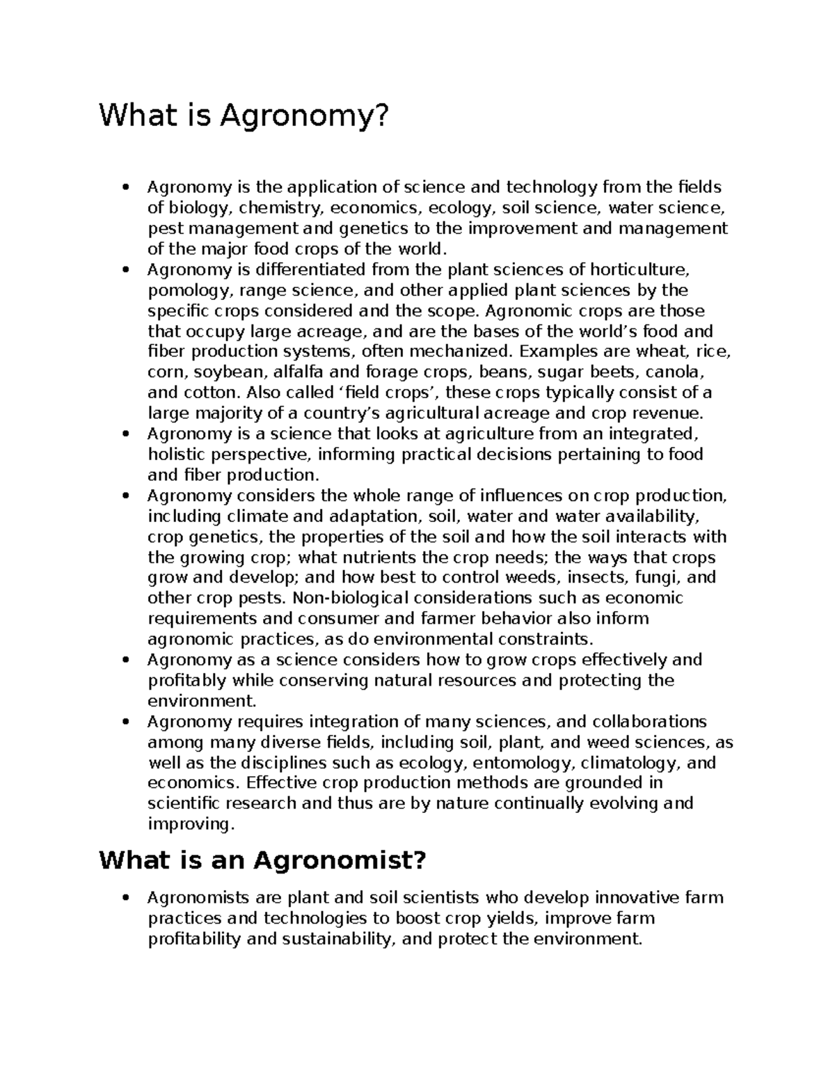 What is Agronomy - STUDY OF BIOLOGY: AGRONRMY - What is Agronomy ...
