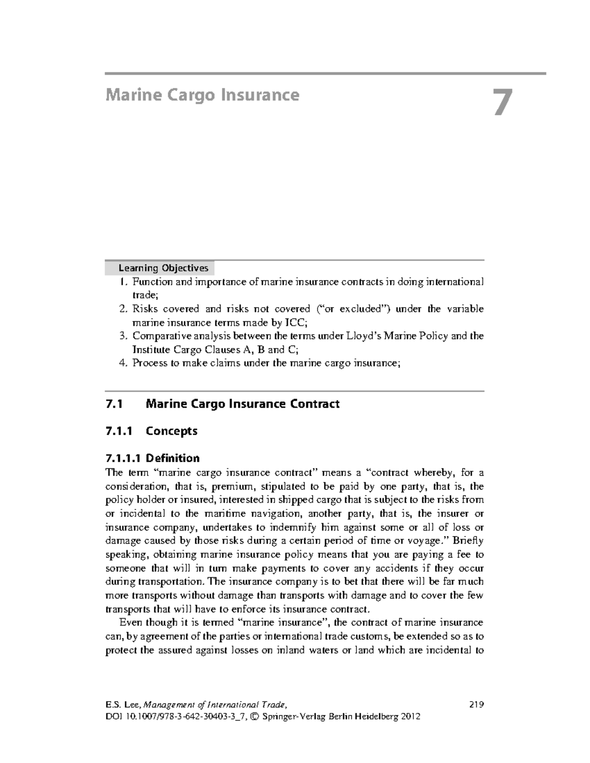 Marine Cargo Insurance: Key Concepts and Claims Process Explained - Studocu