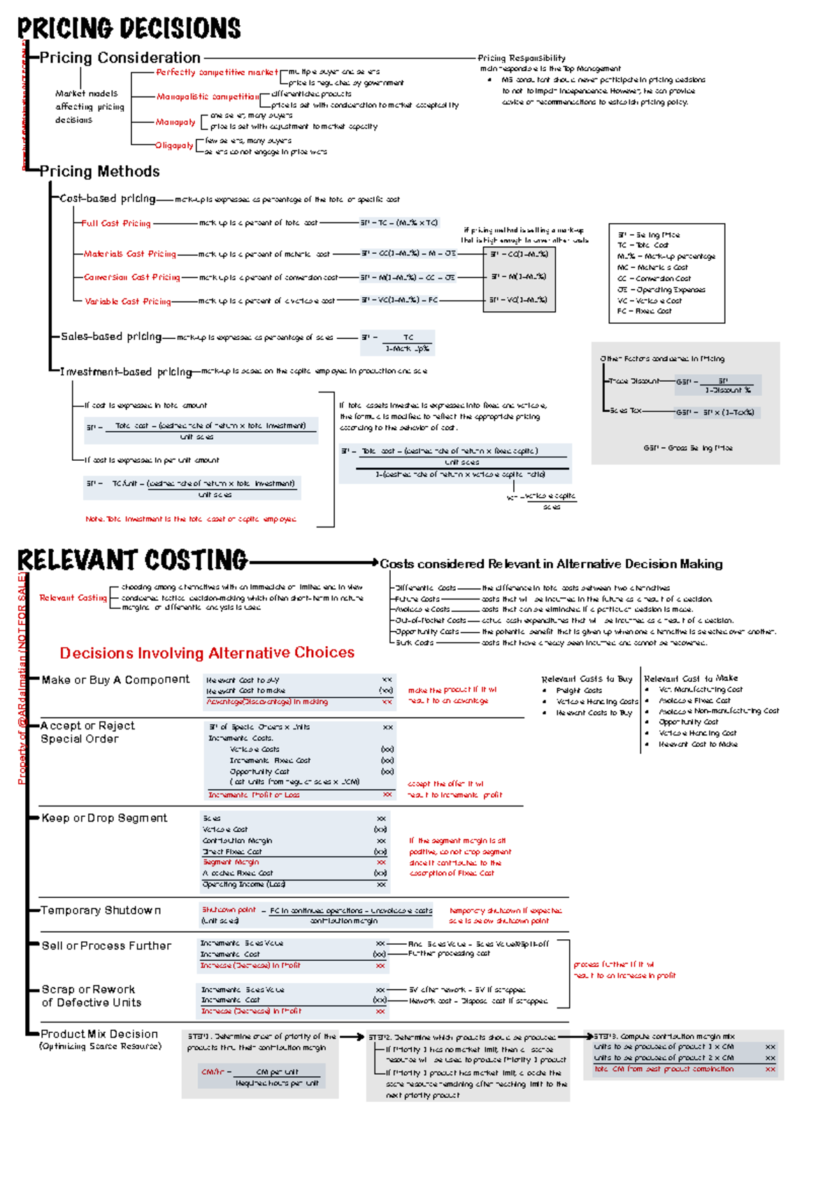 08- Pricing Decisions & Relevant Costing Analysis - Studocu