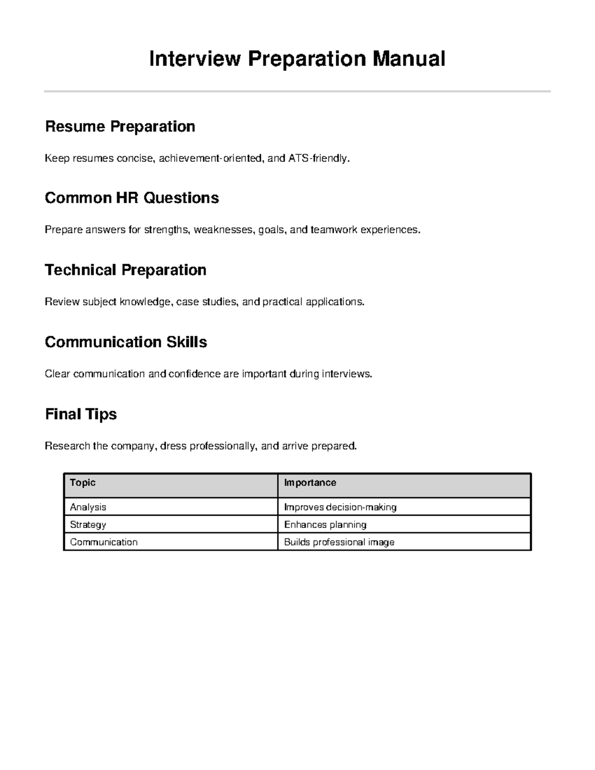 Interview Preparation Manual - Interview Preparation Manual Resume ...