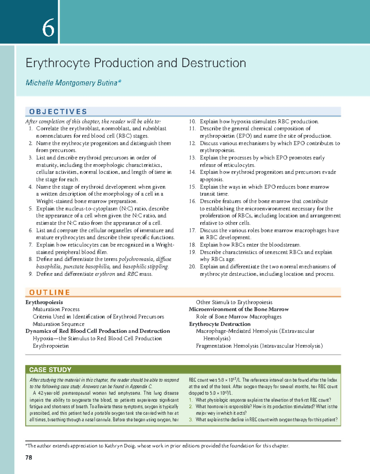 Chapter 6: Erythrocyte Production and Destruction (Hematology) - Studocu