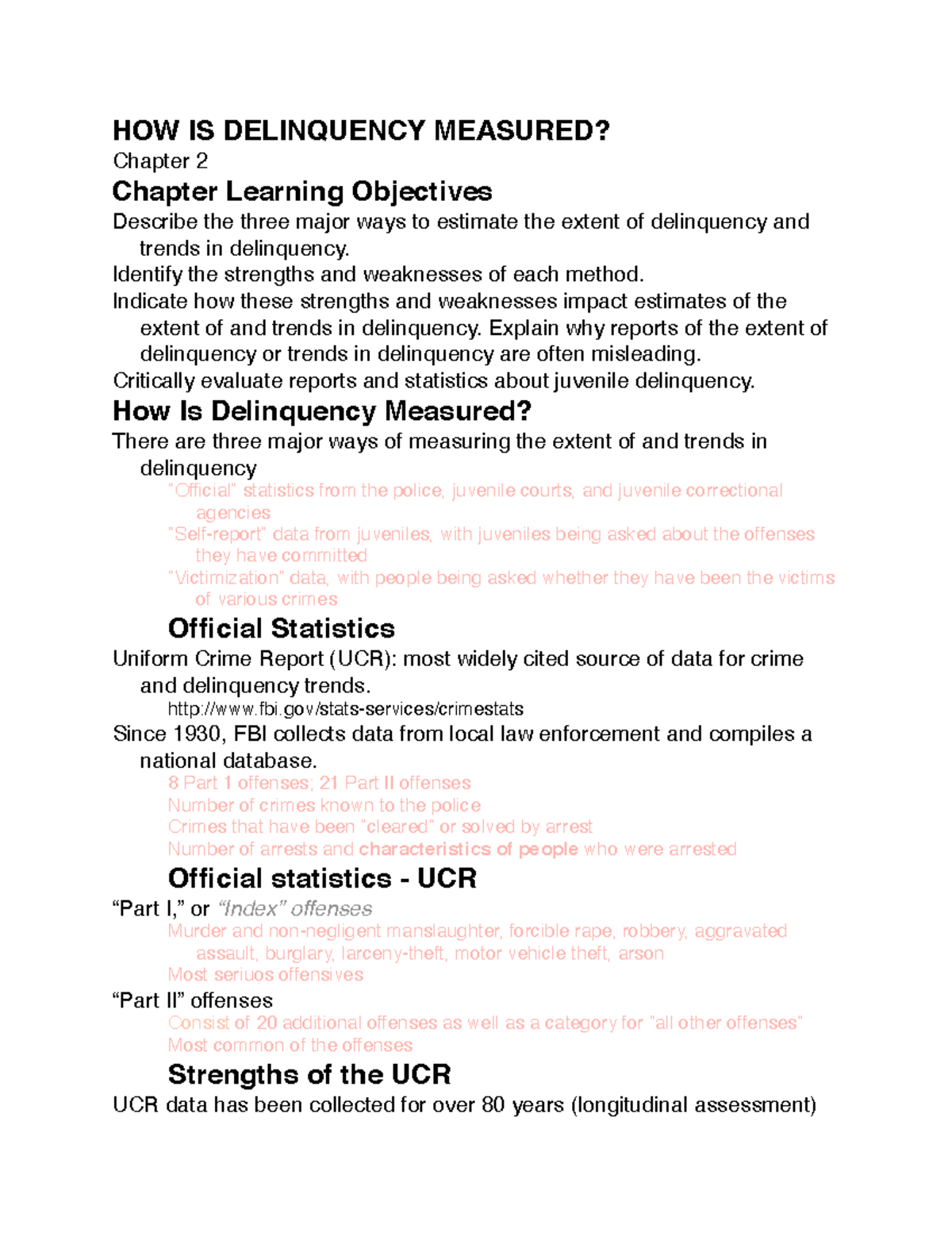 Chapter 2: Measuring Juvenile Delinquency - Methods & Challenges - Studocu