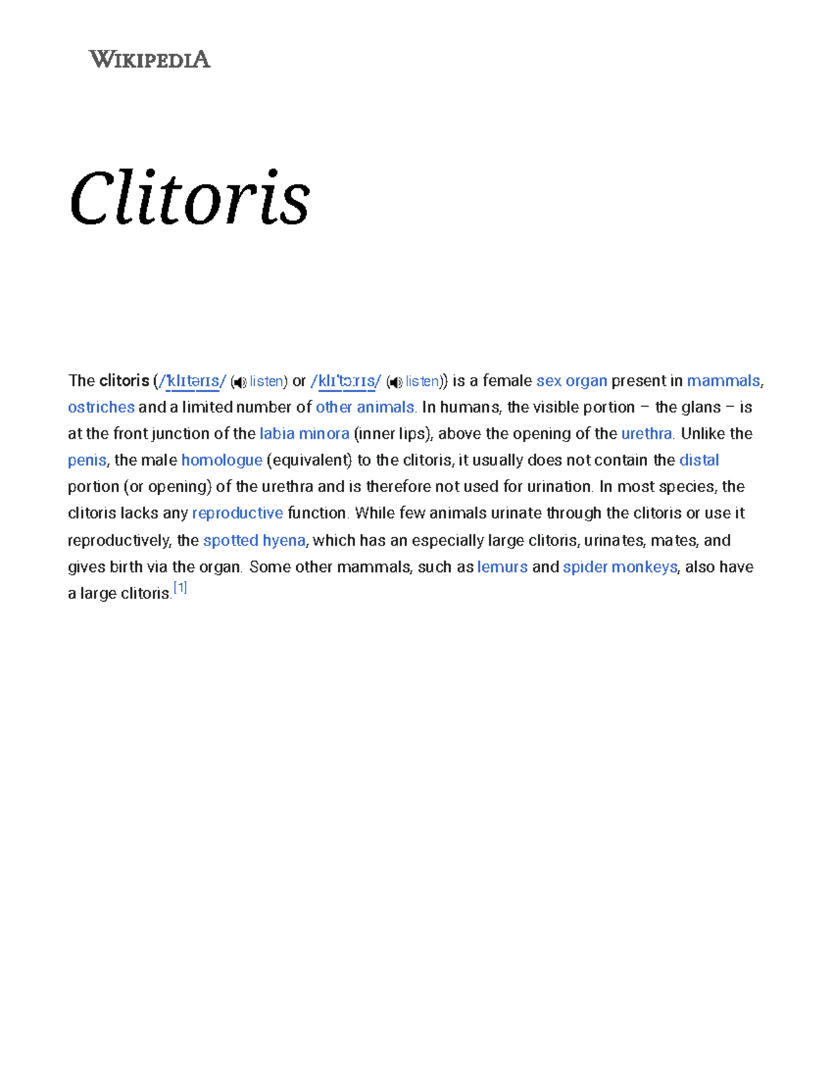 Clitoris - Wikipedia - Good paper that will make you susssuceful ...