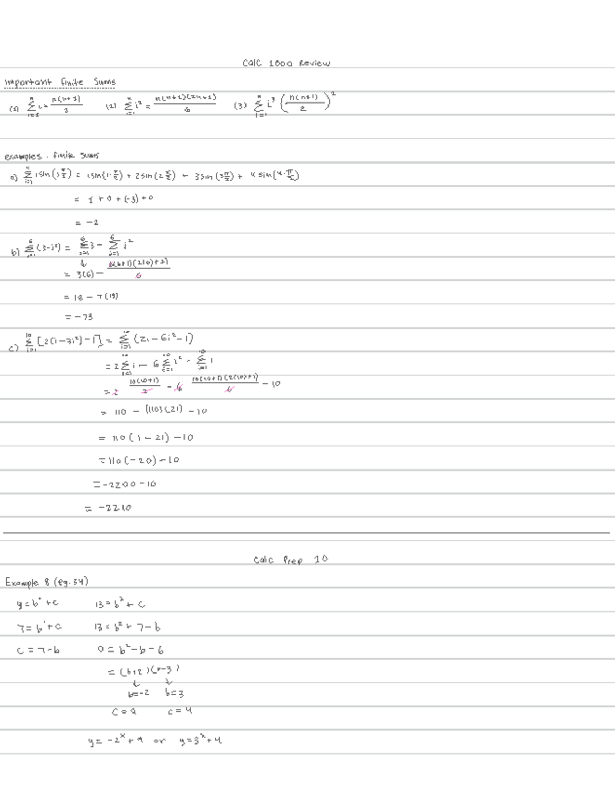 Calc Final Review: Key Concepts and Examples for Success - Studocu