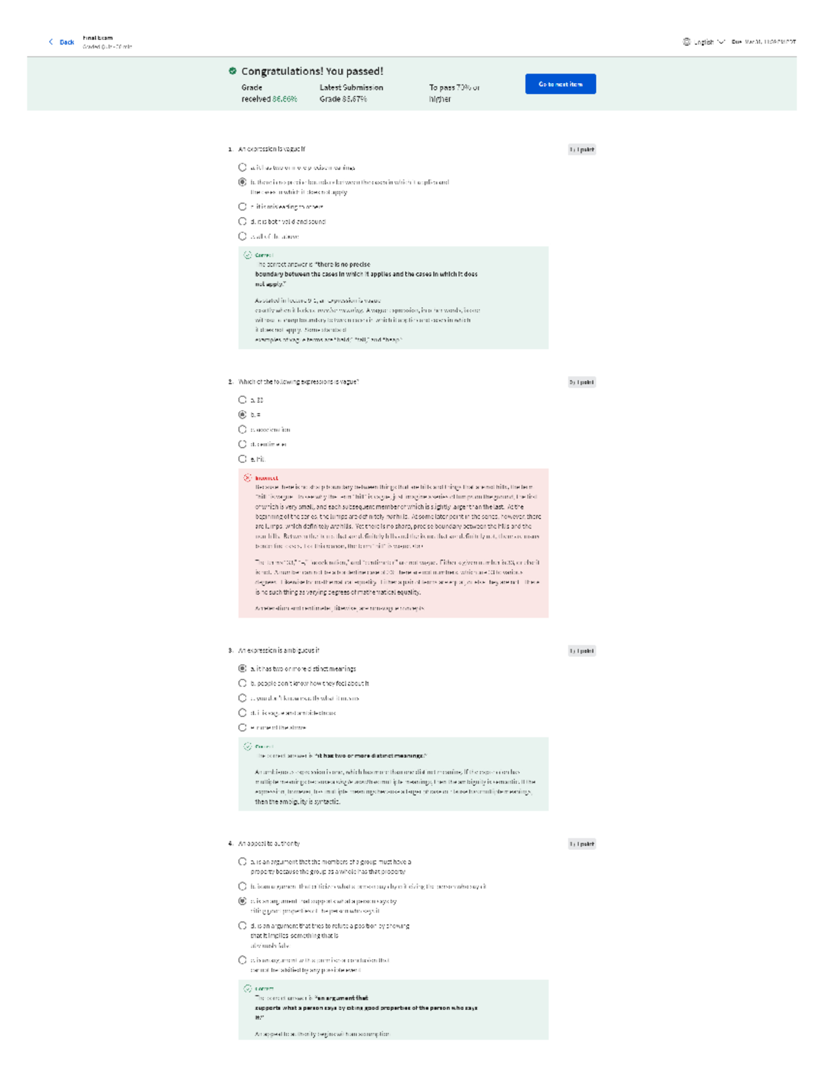Final Exam U2: Avoiding Fallacies - Think Again IV Guide - Studocu