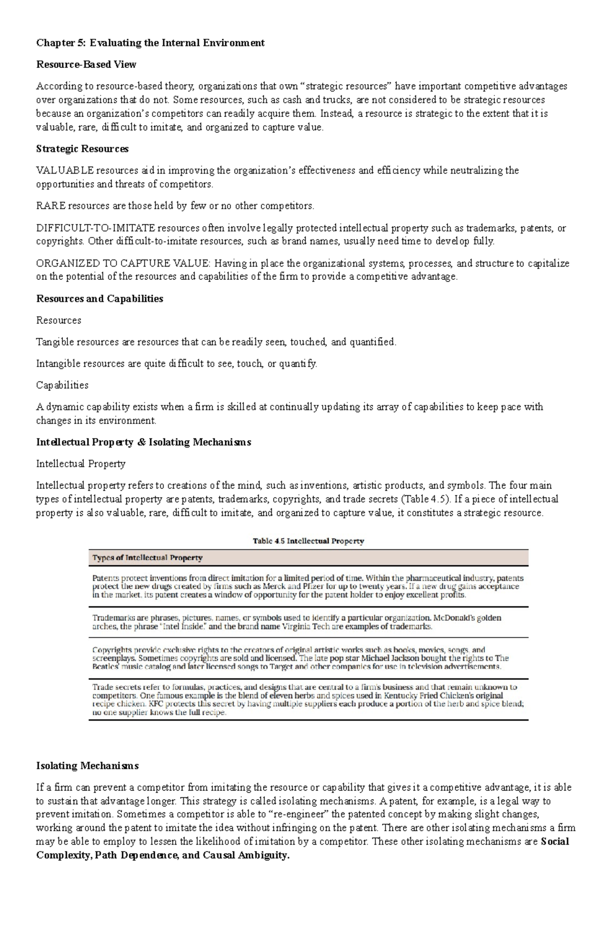 Chapter 5: Evaluating Internal Environment for Competitive Advantage ...