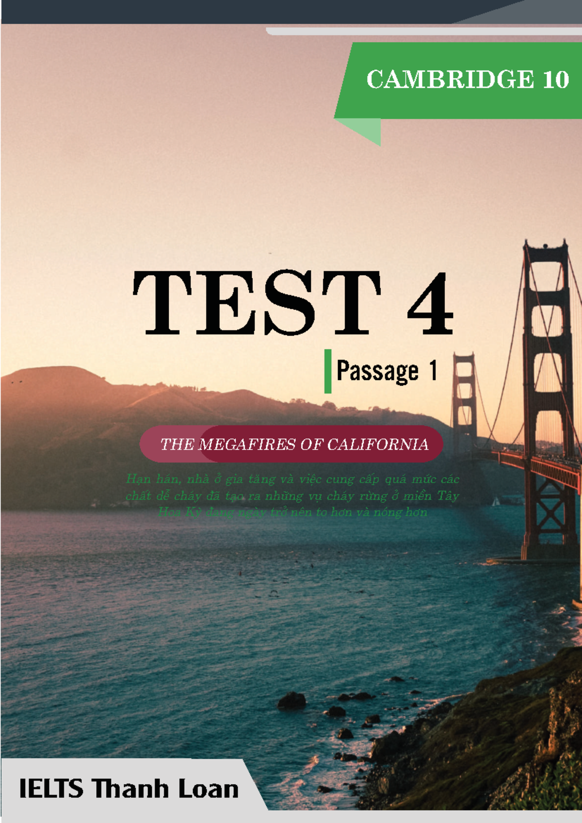 GIẢI Reading - Cambridge Test 4 Passages and Vocabulary Analysis - Studocu