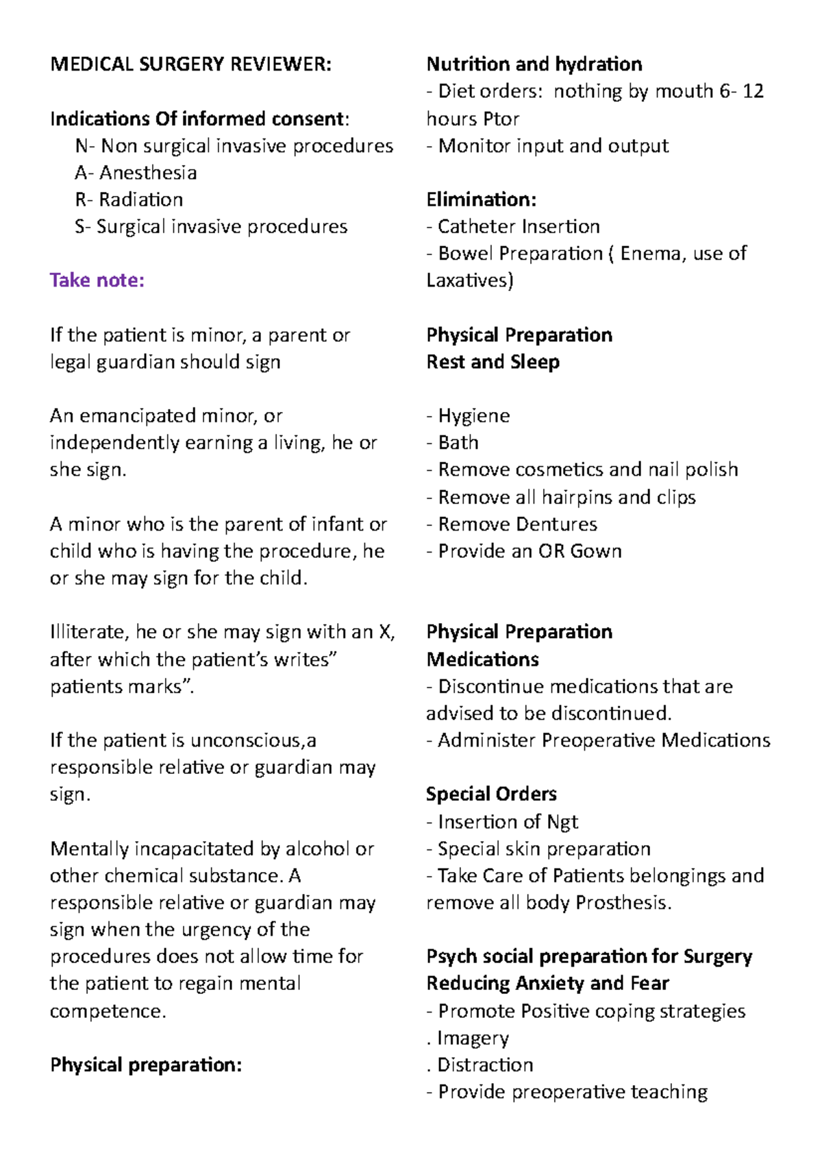 Medical Surgical Reviewer for Preoperative, Intraoperative, and ...