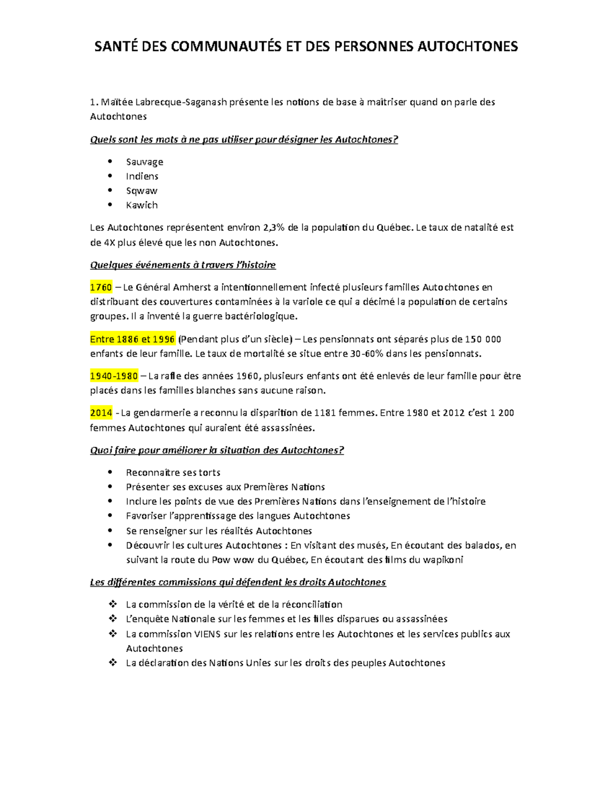 Résumé Vidéos : Les Autochtones et leurs Cultures à Travers l'Histoire ...