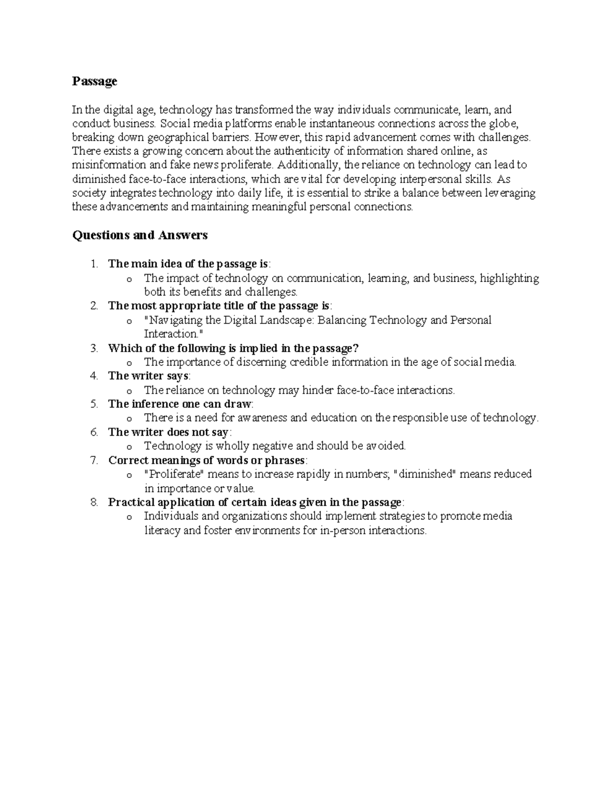 ENG 101: Lecture Notes on Technology's Impact on Communication - Studocu