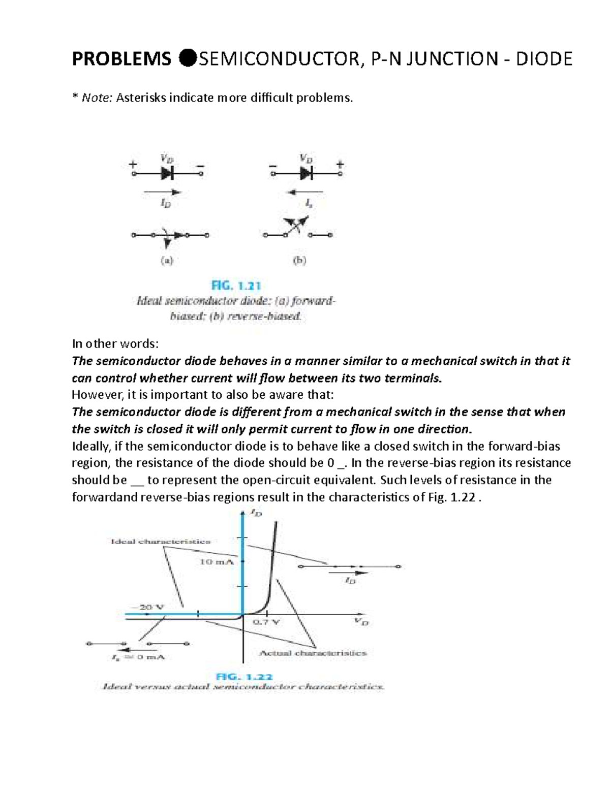 S- Homework - Semiconductor Diode Problems and Solutions - Studocu