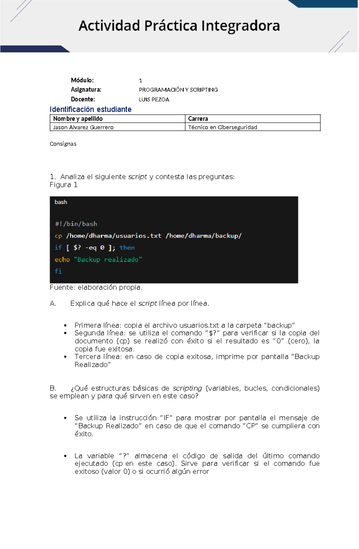 API1 - Análisis de Script y Scripting en Ciberseguridad 2025 - Studocu