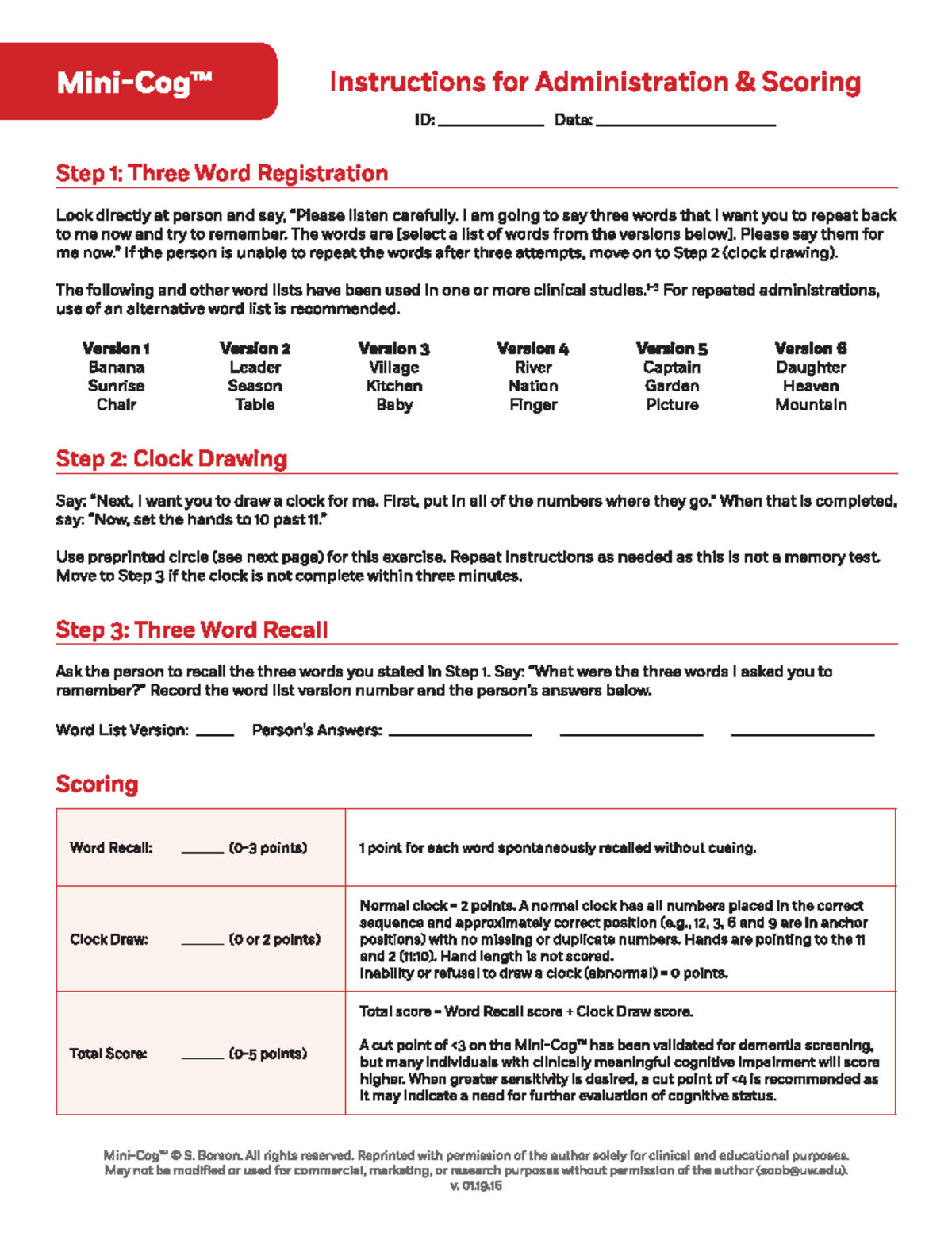 05) Supplemental - Mini-Cog - TM Instructions for Administration ...