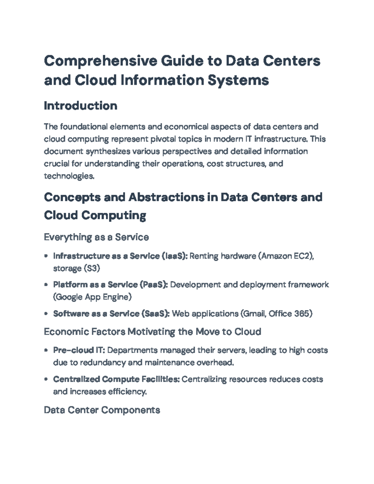 Comprehensive Guide to Data Centers and Cloud Systems (CIS101 ...