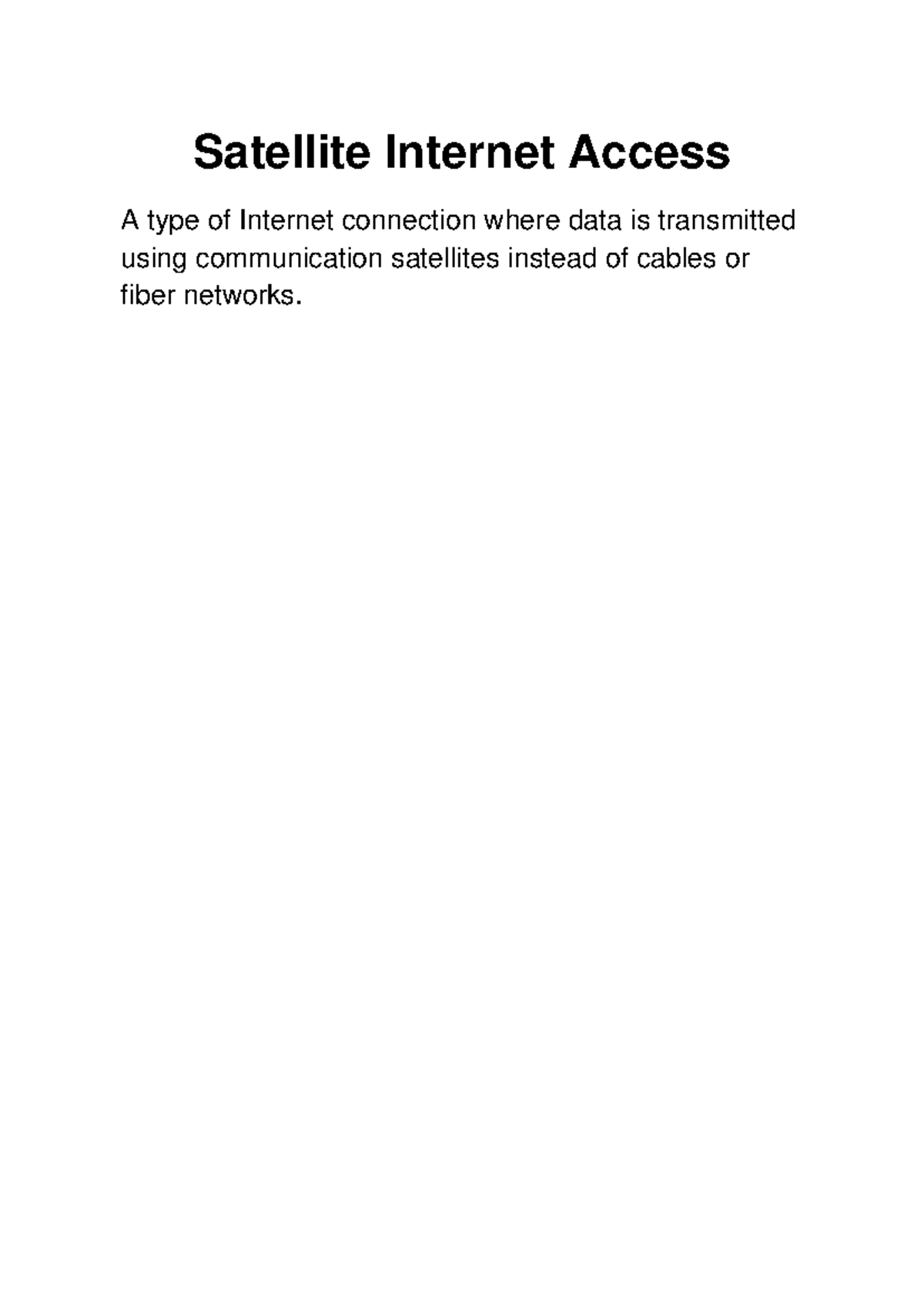 Satellite Internet Access: Overview and User Requirements - Studocu