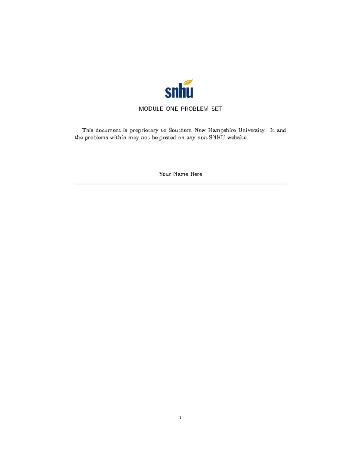 Module 5 assignment - MOD 5 Problem set - MODULE FIVE PROBLEM SET This ...