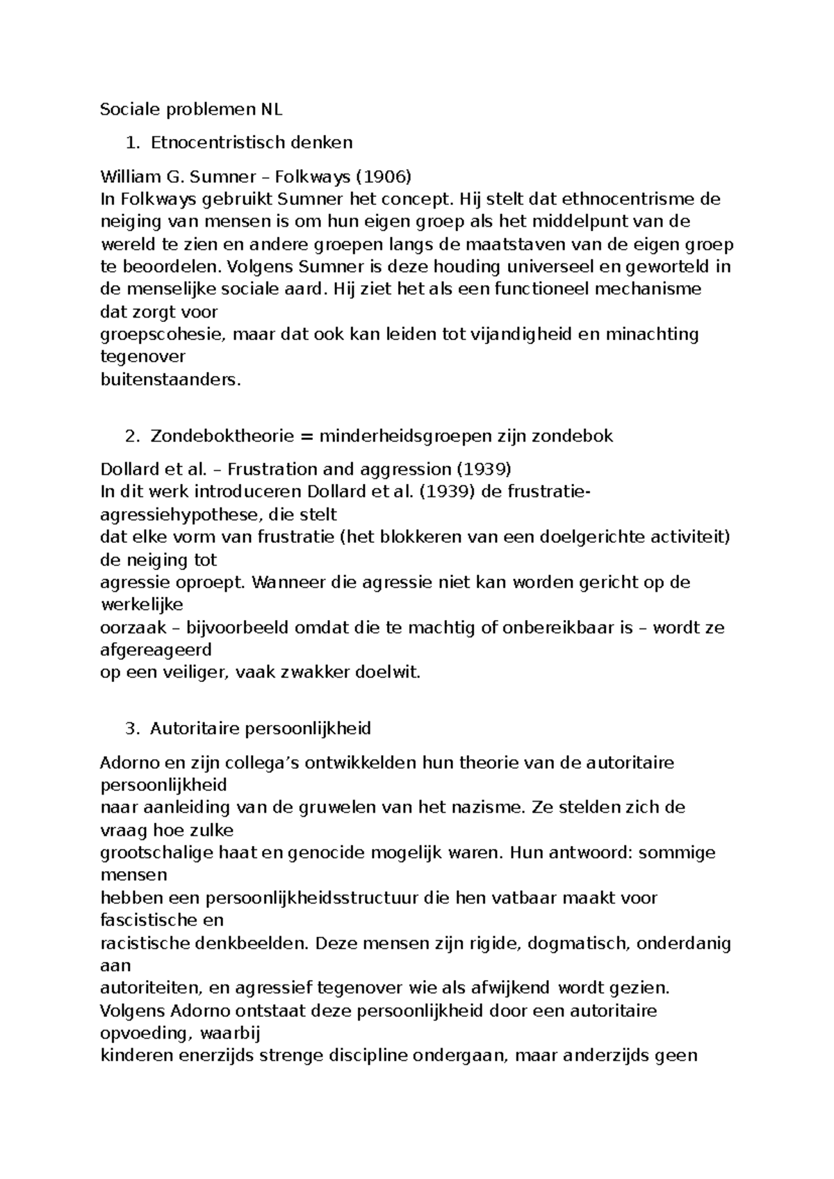 Sociale Problemen NL: Etnocentrisme en Sociale Theoretische ...