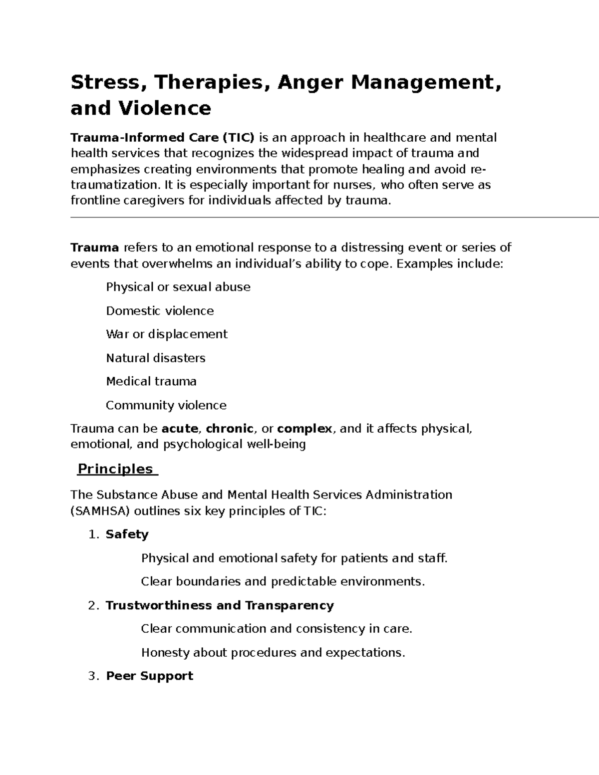 Therapies for Stress Management and Emotional Regulation (TIC) Guide ...