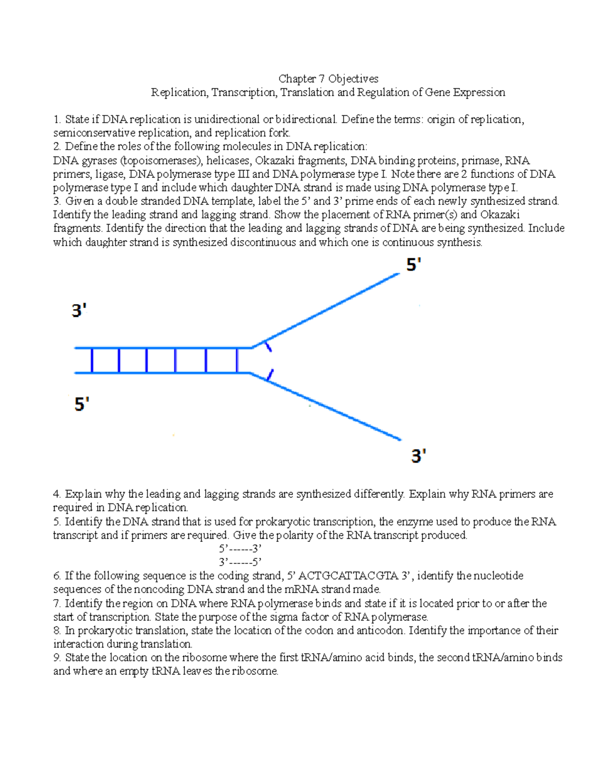 BIO 203 Chapter 7 Objectives: Gene Expression & Regulation Lab Notes ...