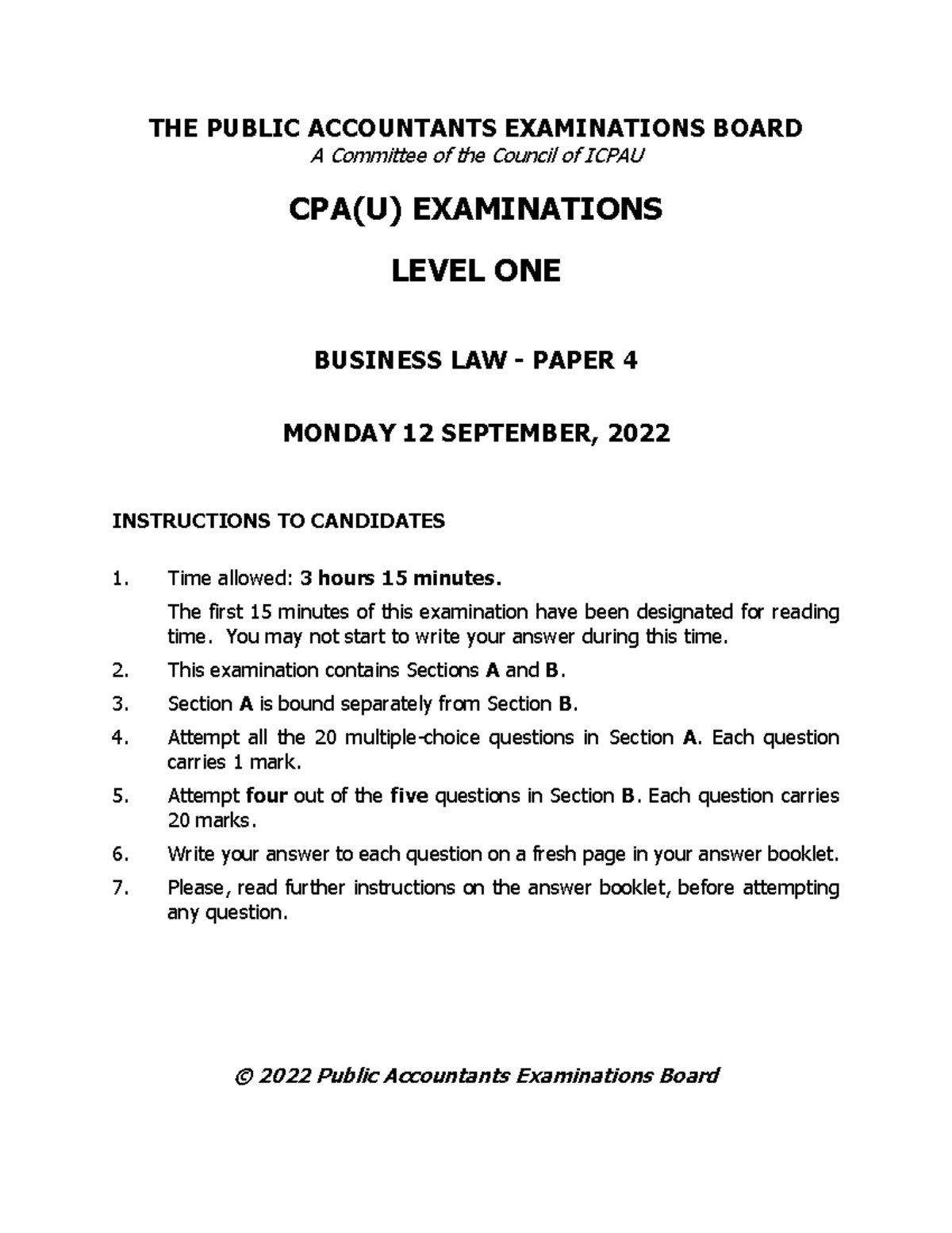 CPA 4 - Business Law - Comprehensive Exam Notes and Analysis - Studocu