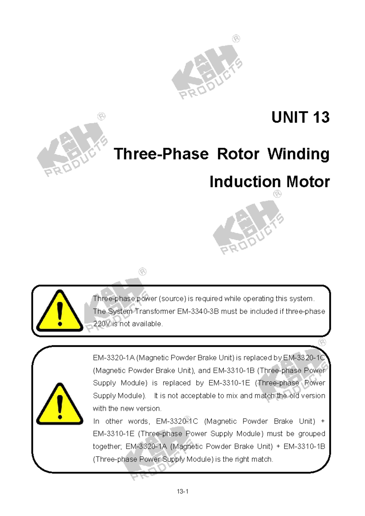 UNIT 13: Rotor Winding Induction Motor Control & Characteristics Lab ...