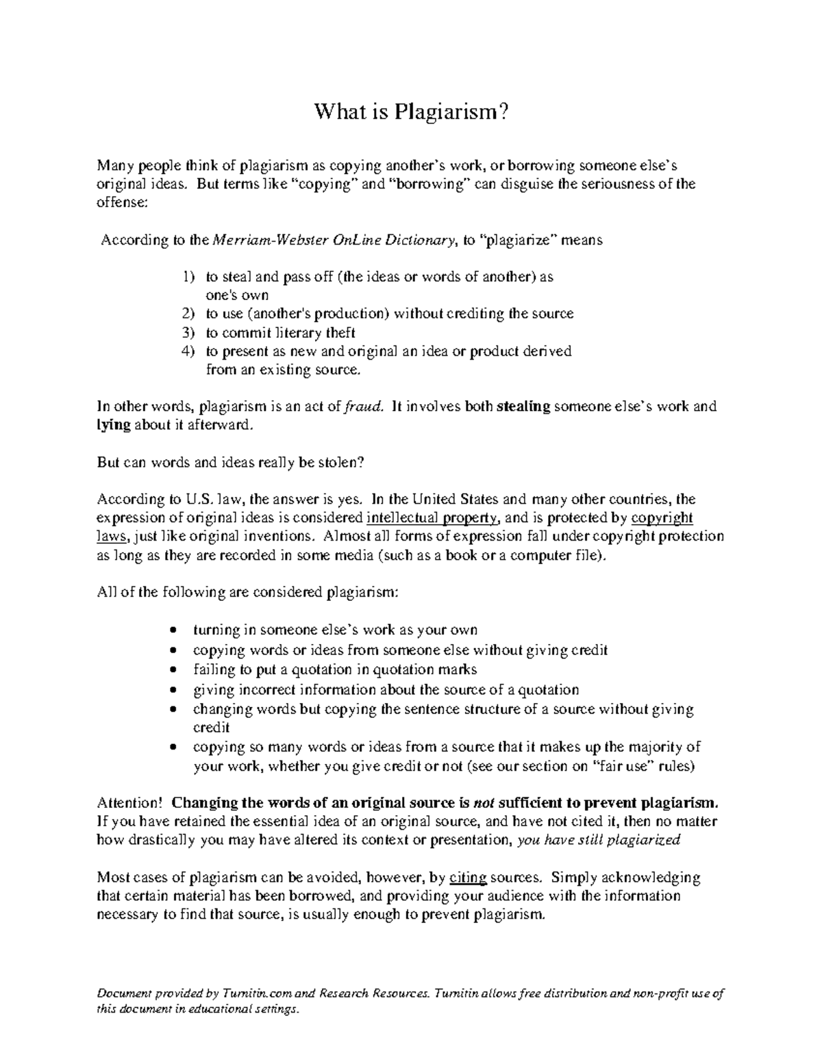 PLG 101: Understanding Plagiarism and Its Consequences - Studocu