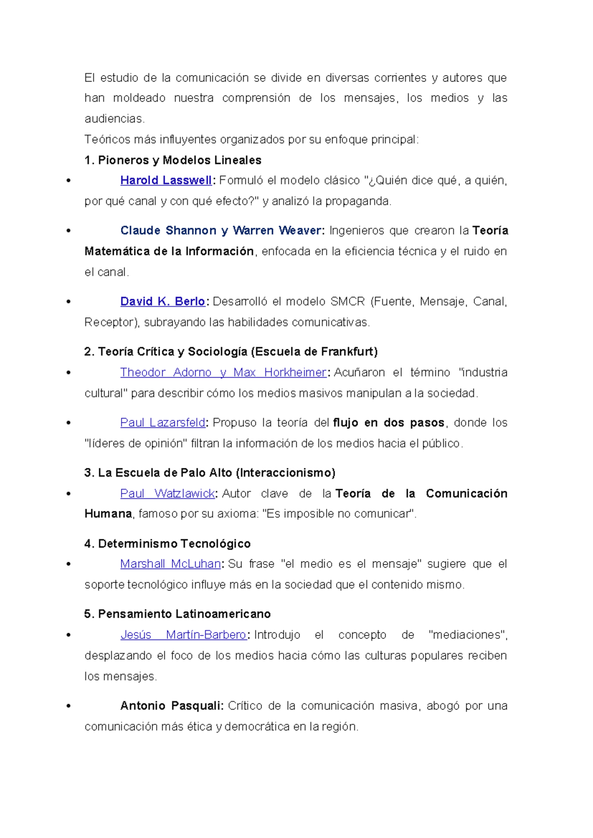 Teóricos Clave en Comunicación: Material de Estudio Clase 3 - Feb 2026 ...