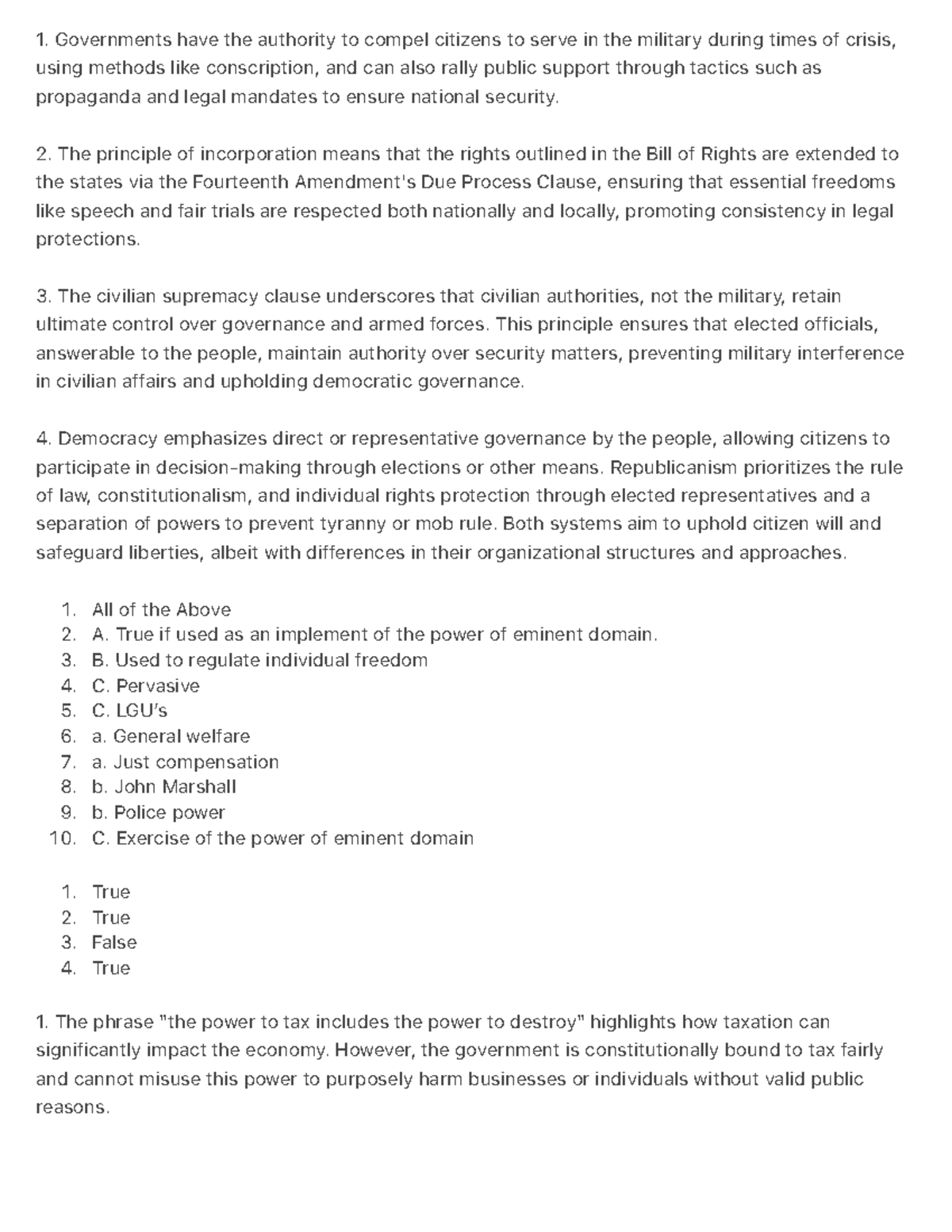 PPGC - Government Authority & Civil Rights Overview Notes - Studocu