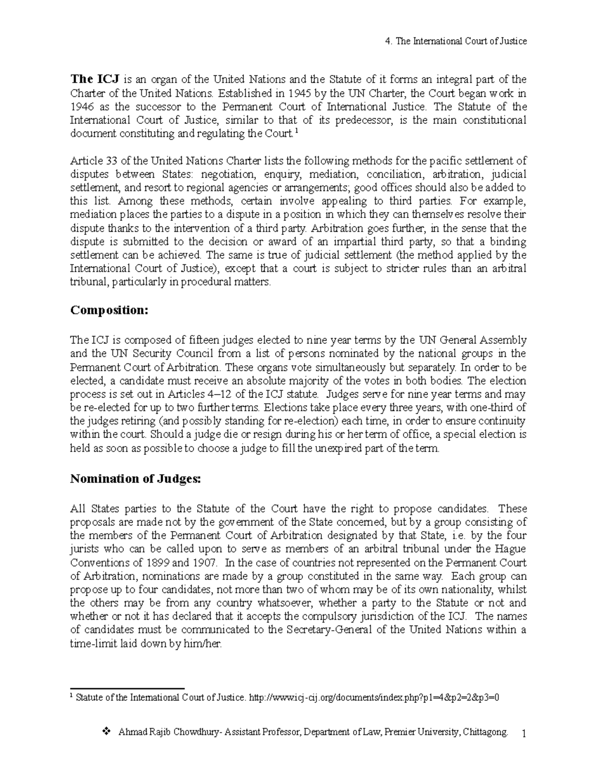 ICJ Overview: Structure, Function, and Jurisdiction Explained - Studocu