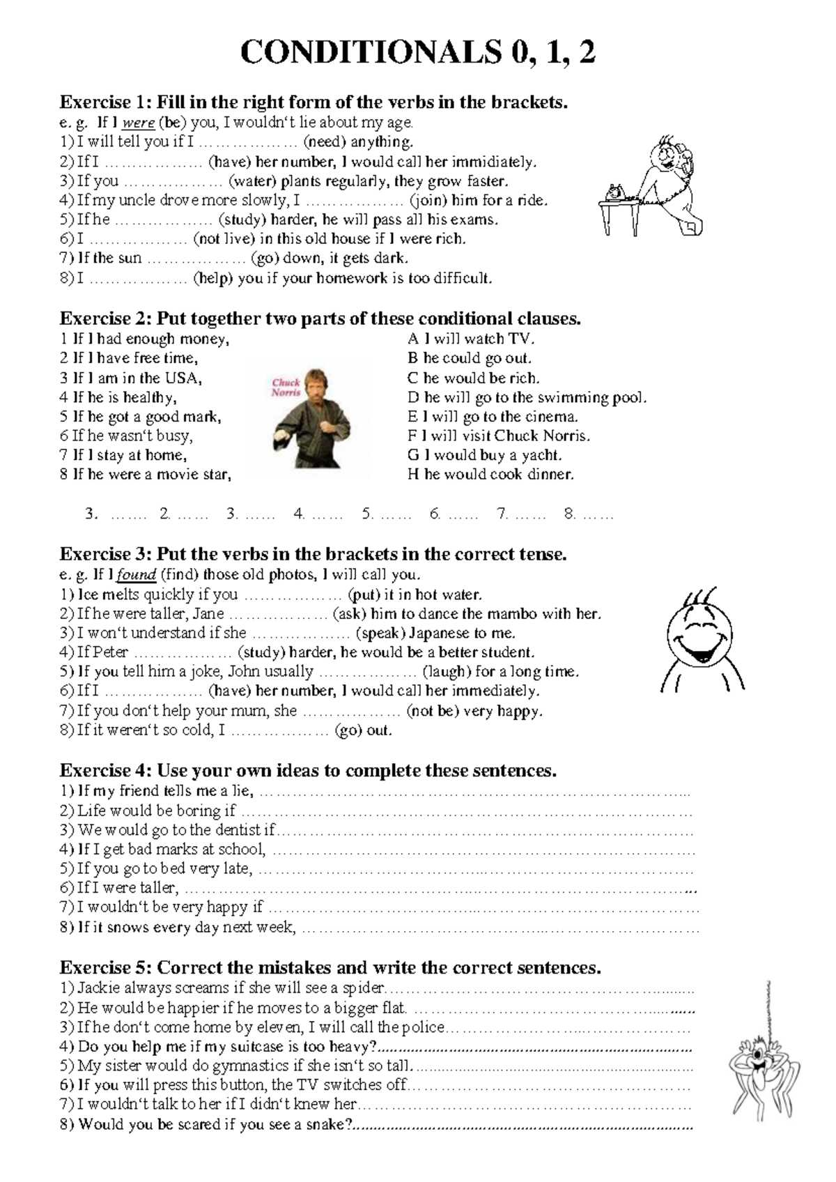 Conditional Sentences Exercises and Practice (ENG101) - Studocu