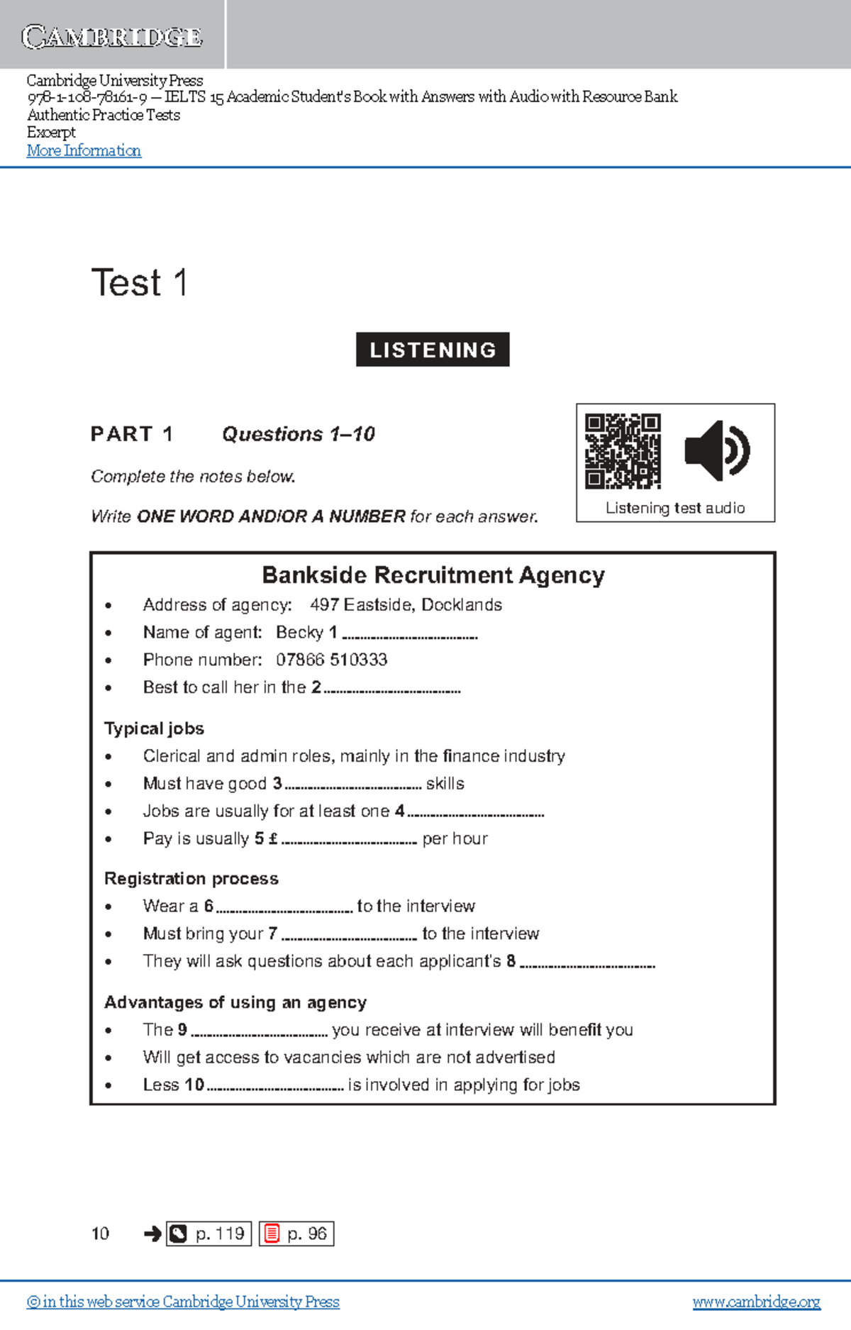 Cambridge IELTS 15 Test 1 Listening and Reading Practice Materials ...