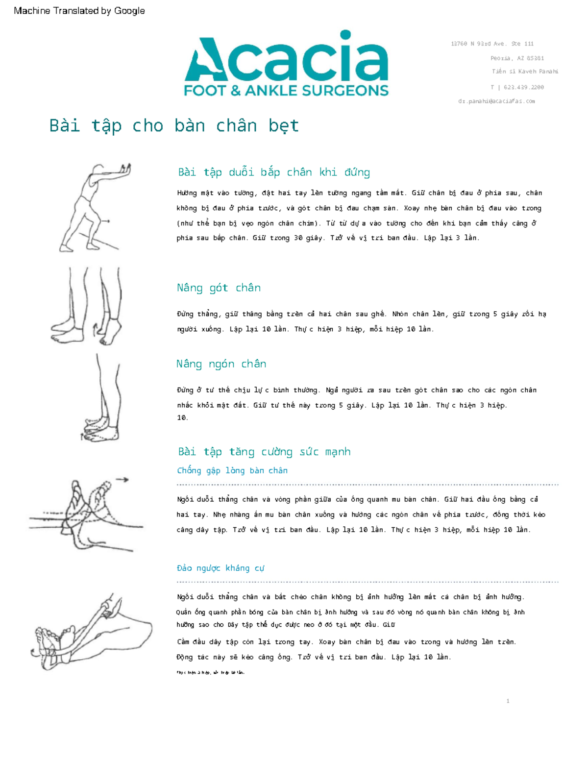 Act1 13760 N 93rd Ave - Exercises for Flat Feet Treatment - Studocu