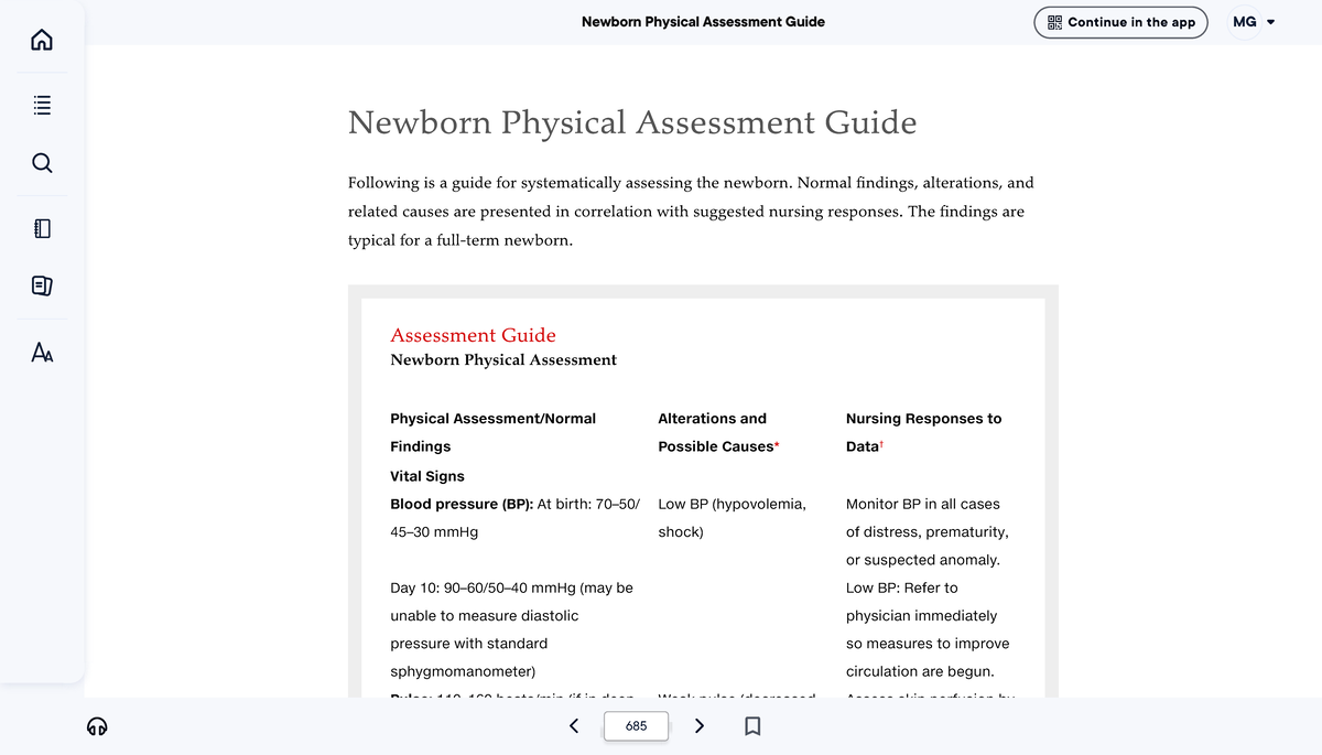 Newborn Physical Assessment Guide: Nursing Responses & Findings - Studocu