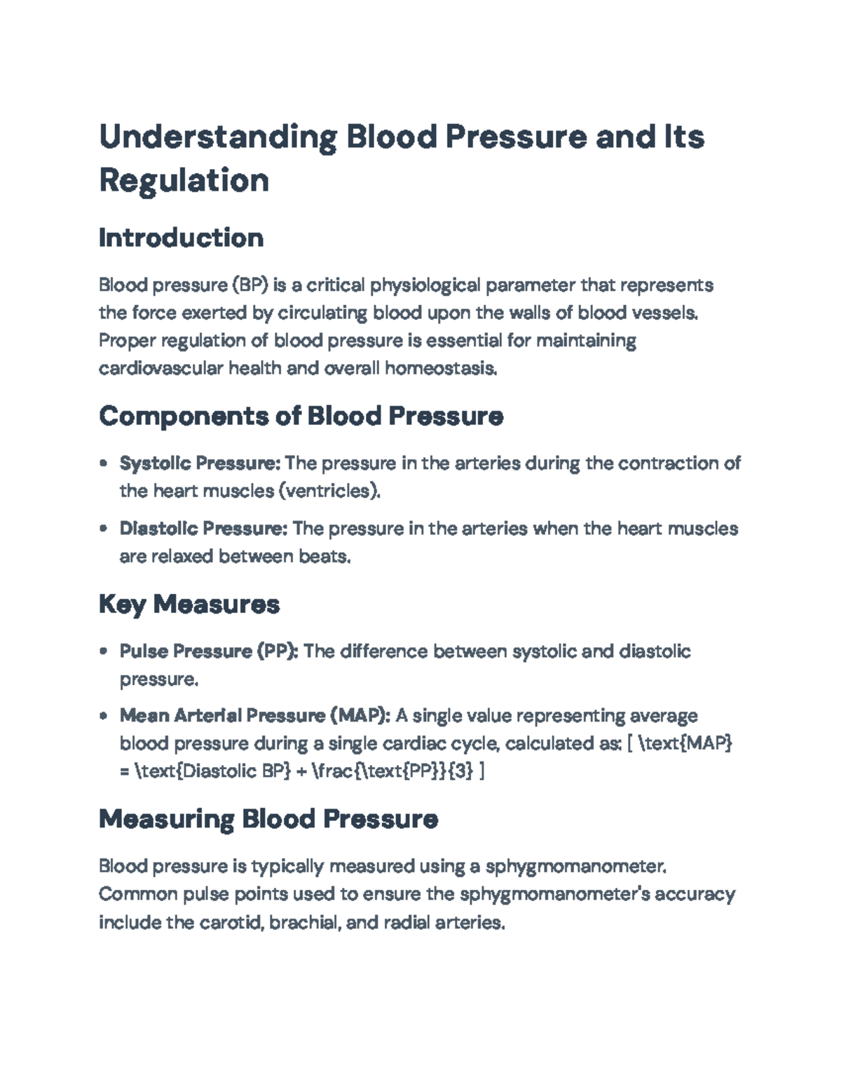 Understanding Blood Pressure Regulation: Key Mechanisms and Measures ...