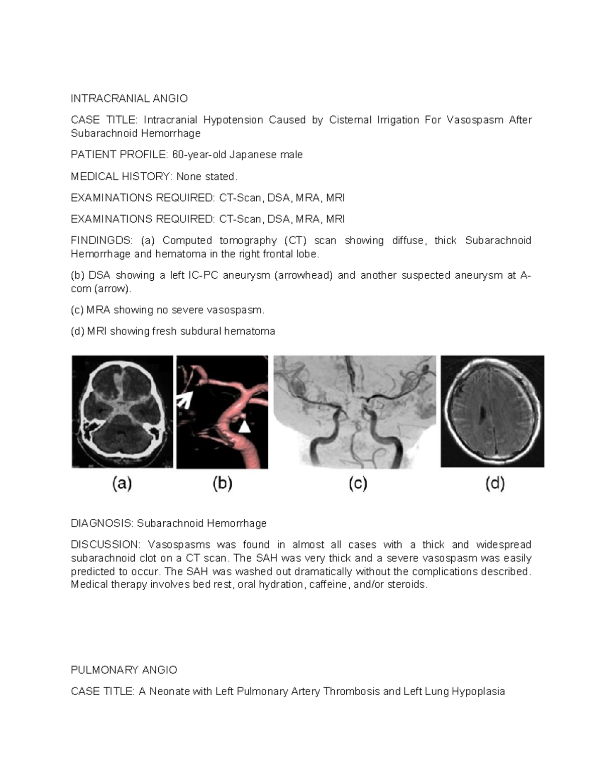 Angiography Case Studies: Insights into Various Vascular Conditions ...