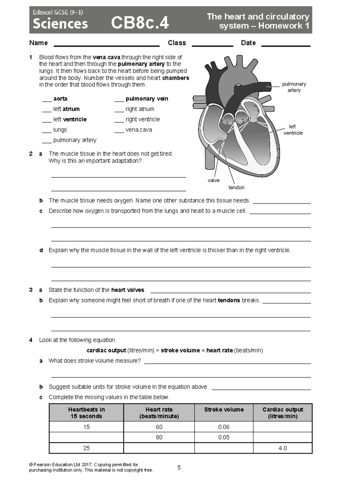 Edgcse aap cb8c homework 1 - CB8c. 5 The heart and circulatory system ...