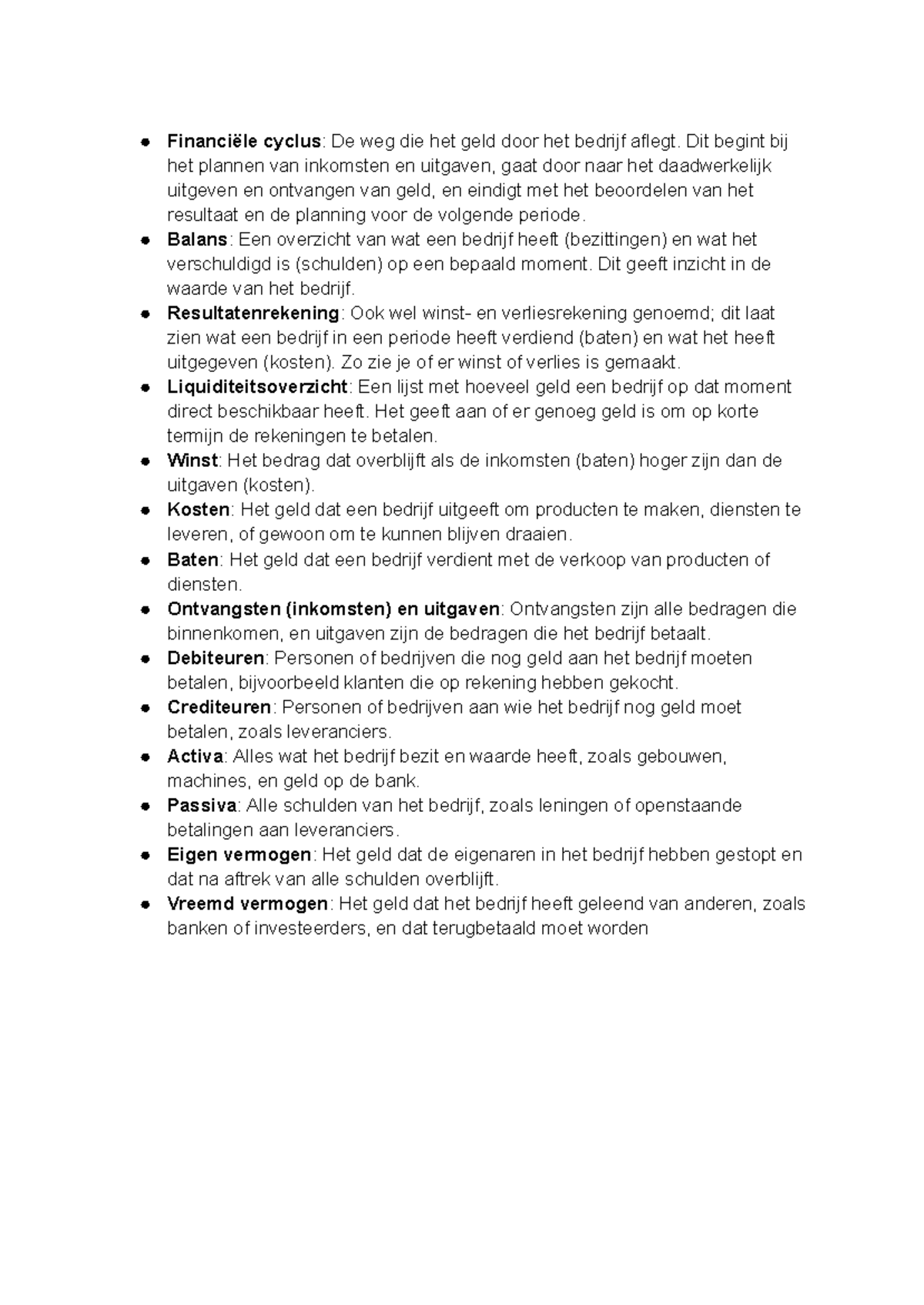Begrippen Financieel Management: Cruciale Concepten & Definitie ...