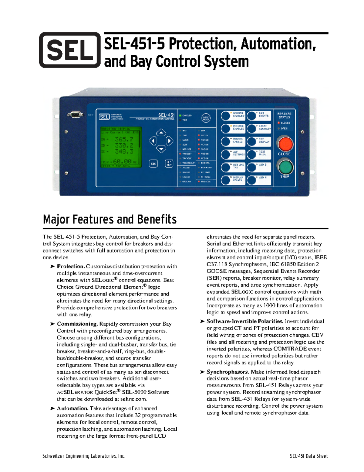 451-5 DS 2018 0630 - Protection, Automation & Bay Control System ...