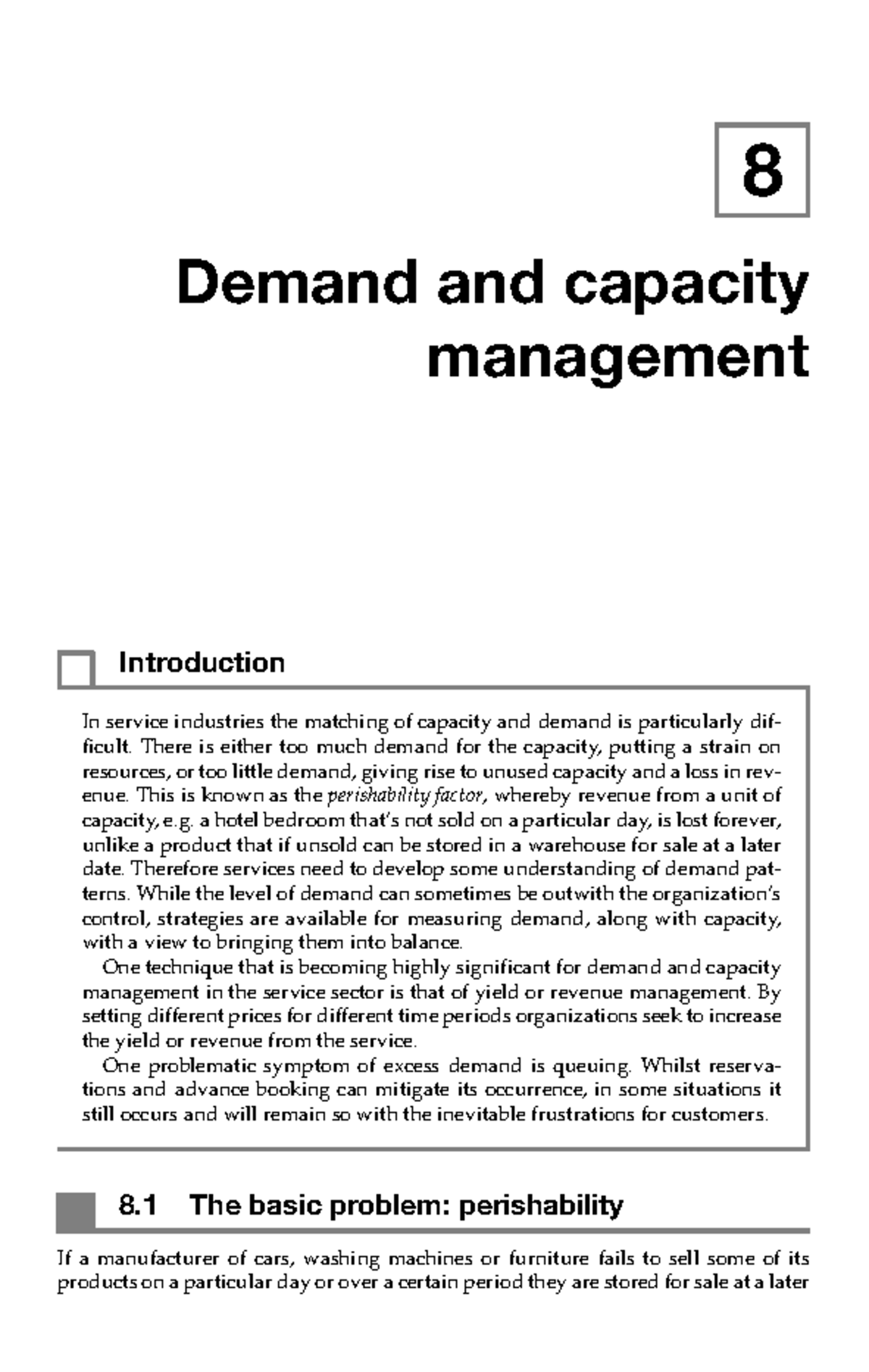 Chapter 8: Demand and Capacity Management in Services - Studocu