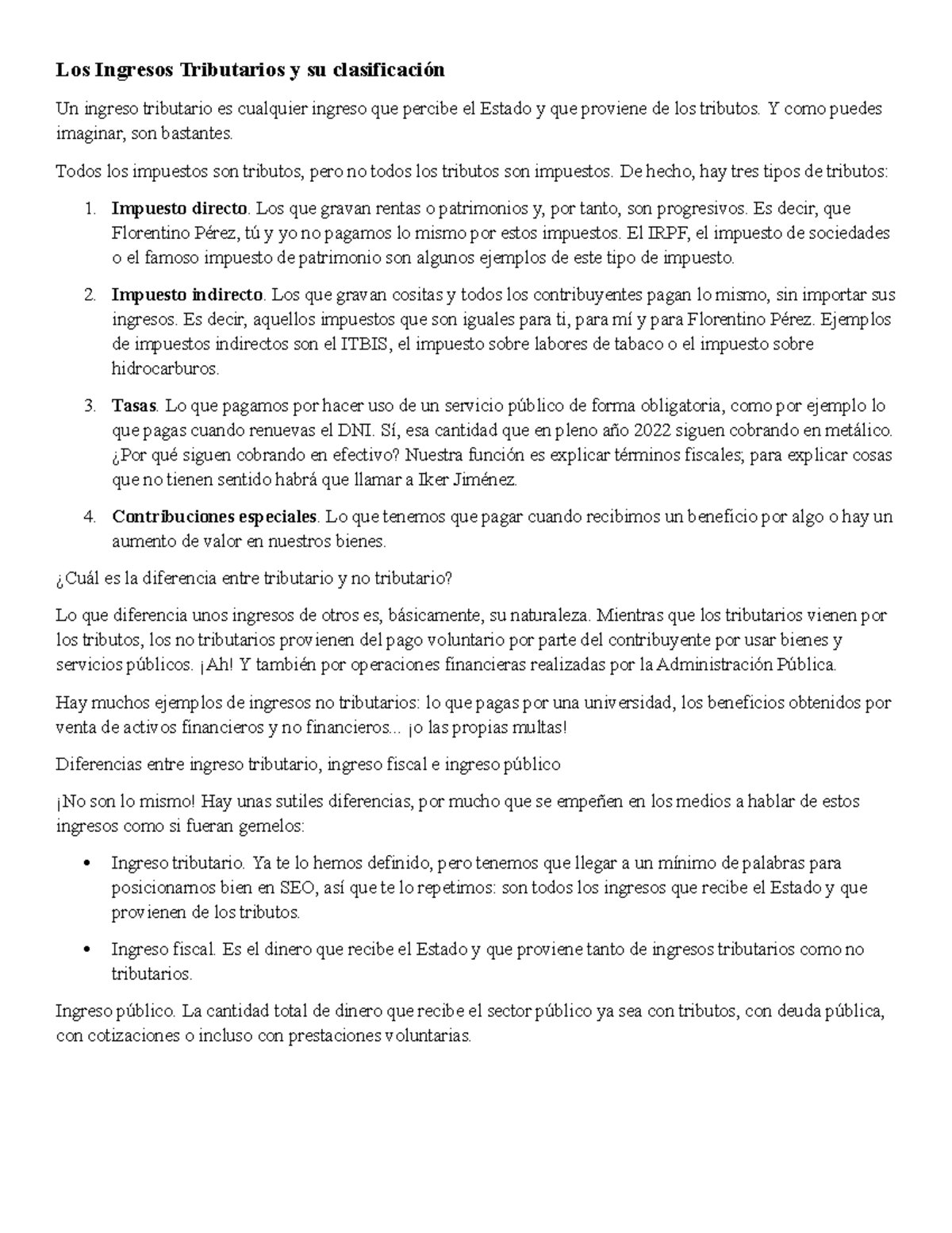 1.1.3.2 - Ensayo sobre Ingresos Tributarios y su Clasificación - Studocu