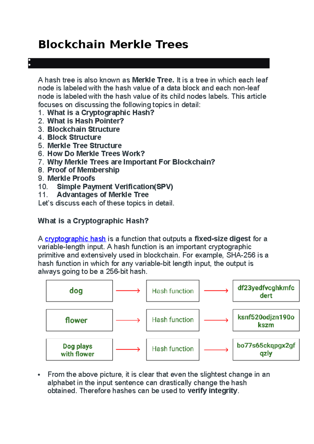 Blockchain Merkle Trees - Blockchain Merkle Trees A hash tree is also ...