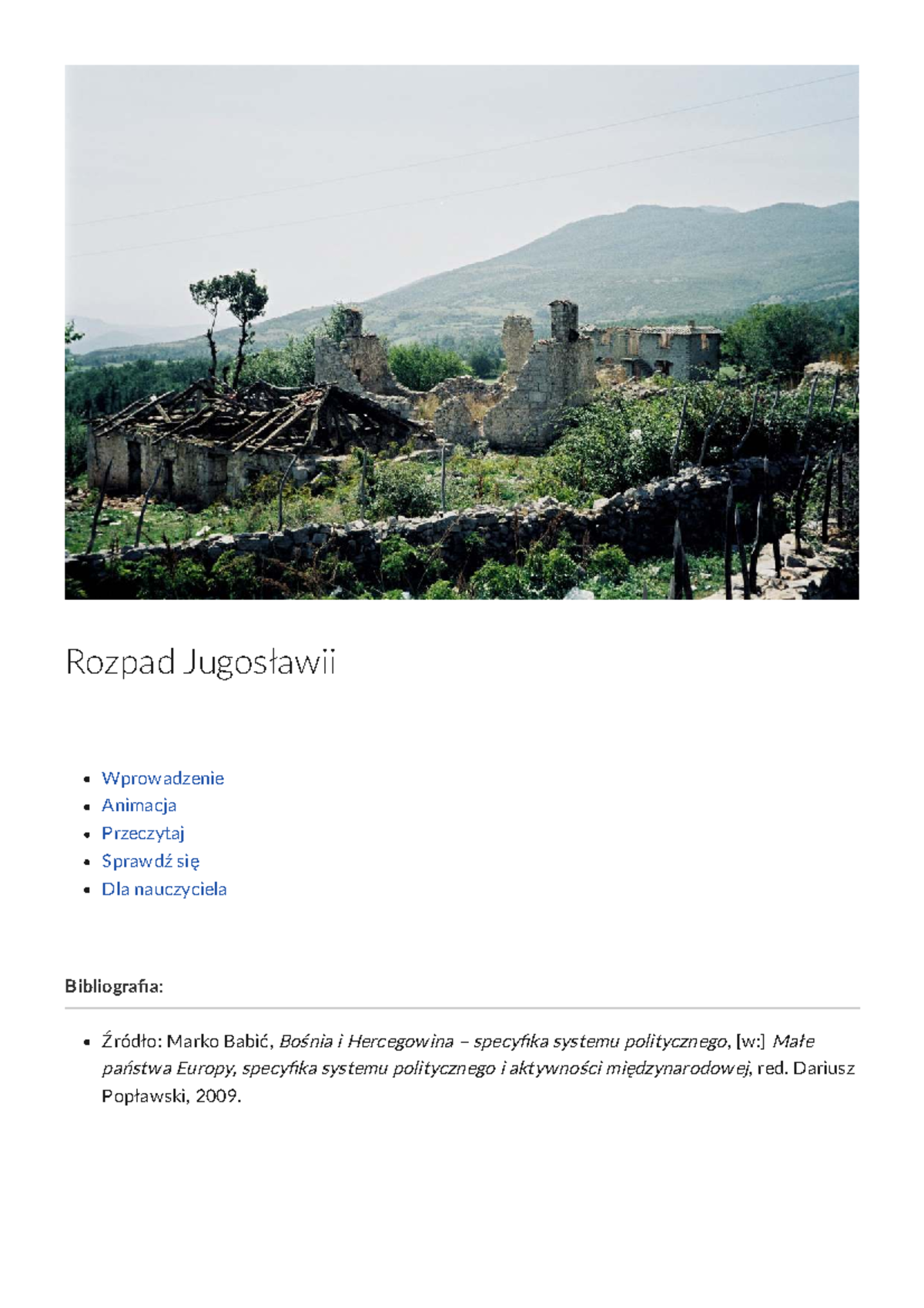 Rozpad Jugosławii: Historia i Konsekwencje (Wprowadzenie) - Studocu