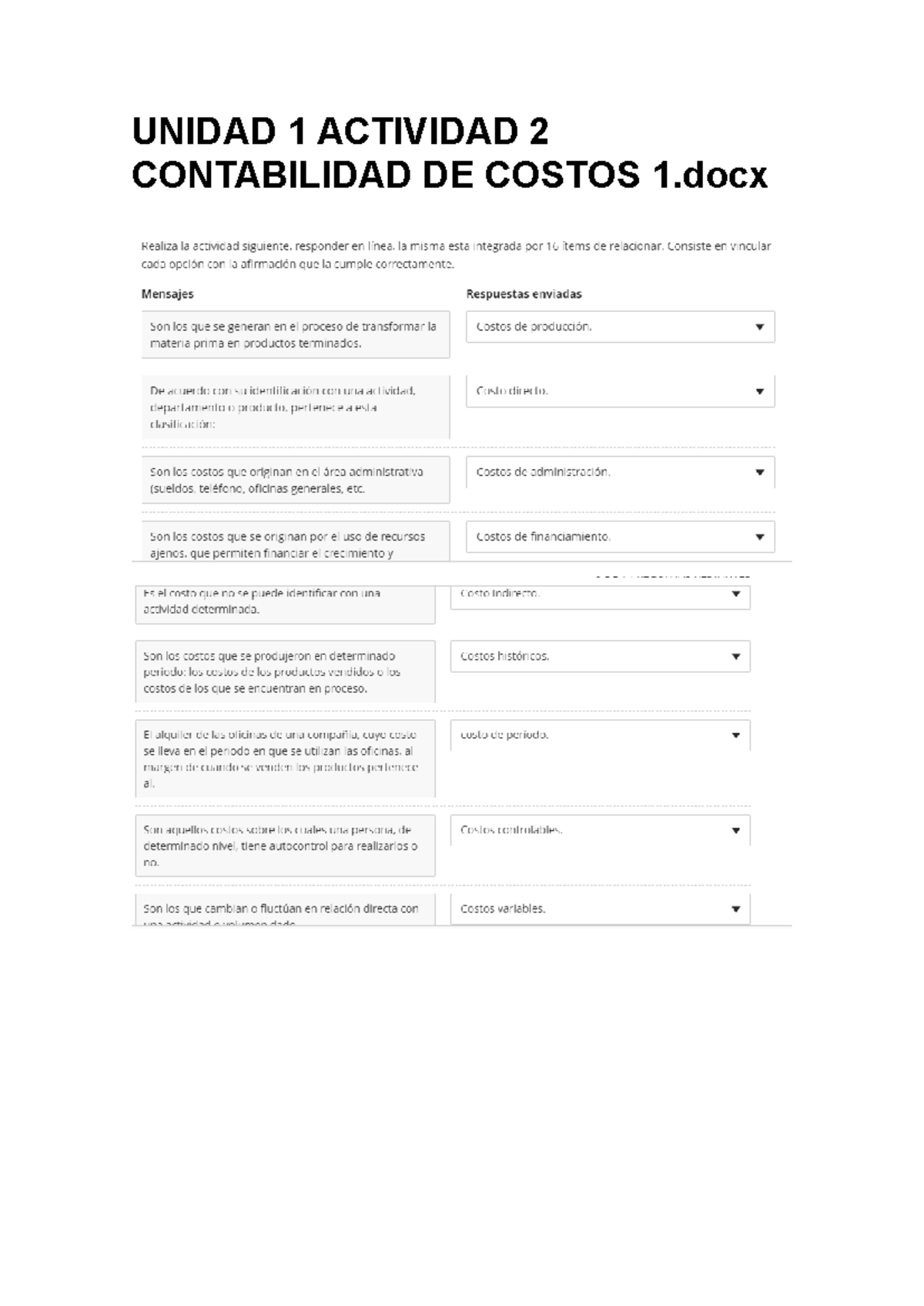 Unidad 1 Actividad 2: Contabilidad de Costos 1 - Análisis y Ejercicios ...