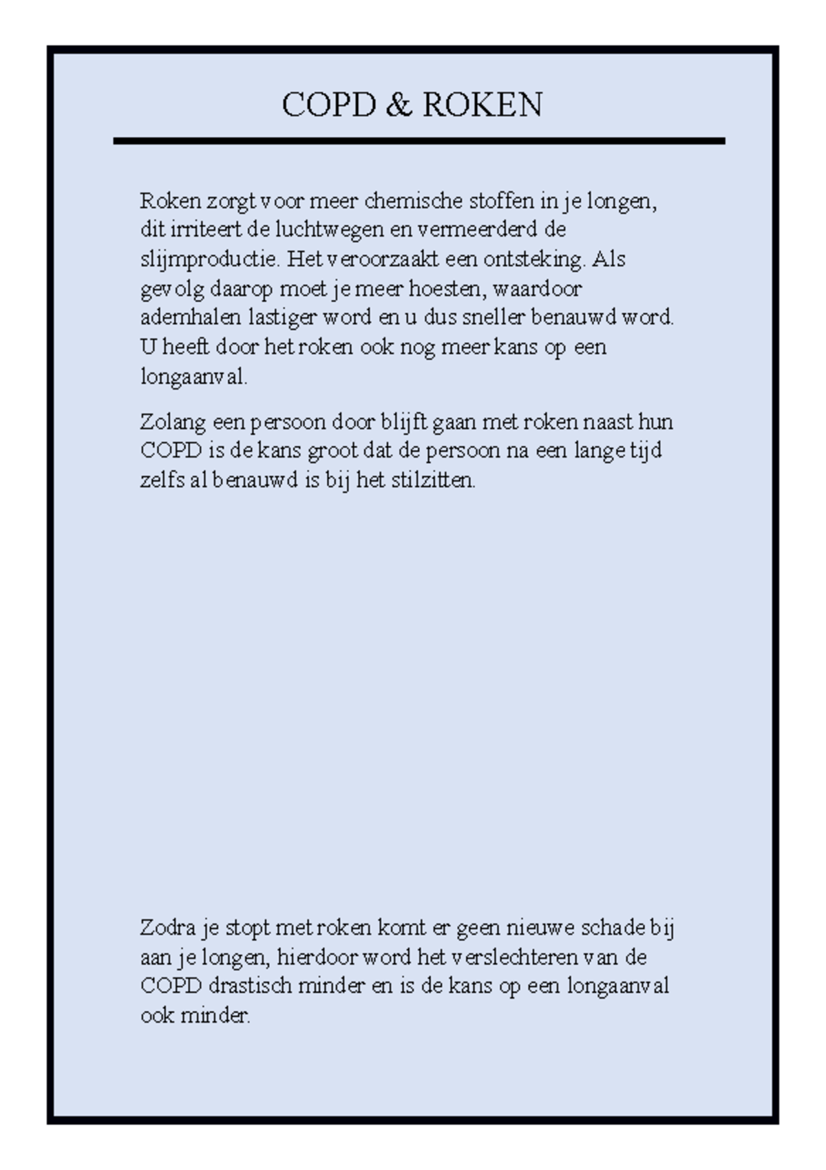 Roken en COPD: Gevolgen en Tips voor Stoppen - Studeersnel