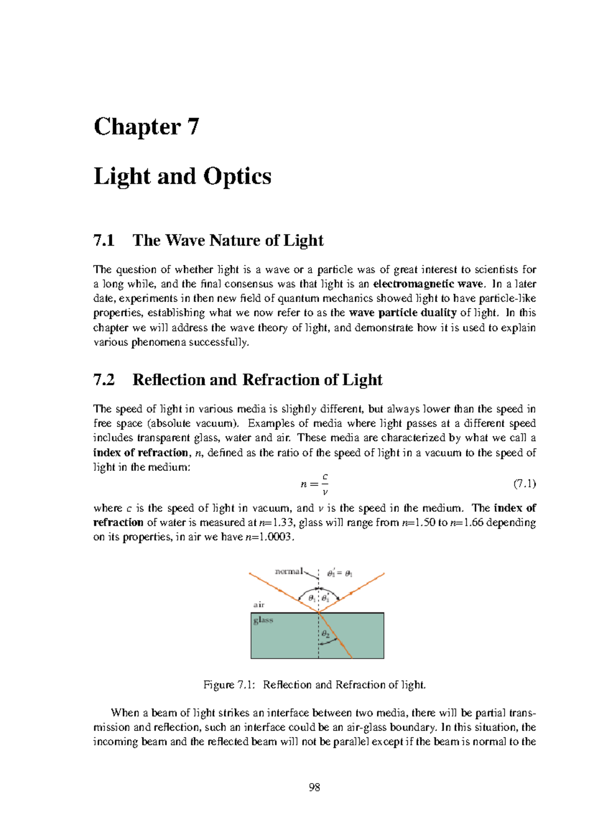 Optics - Chapter 7: Wave Nature, Reflection & Refraction Notes - Studocu