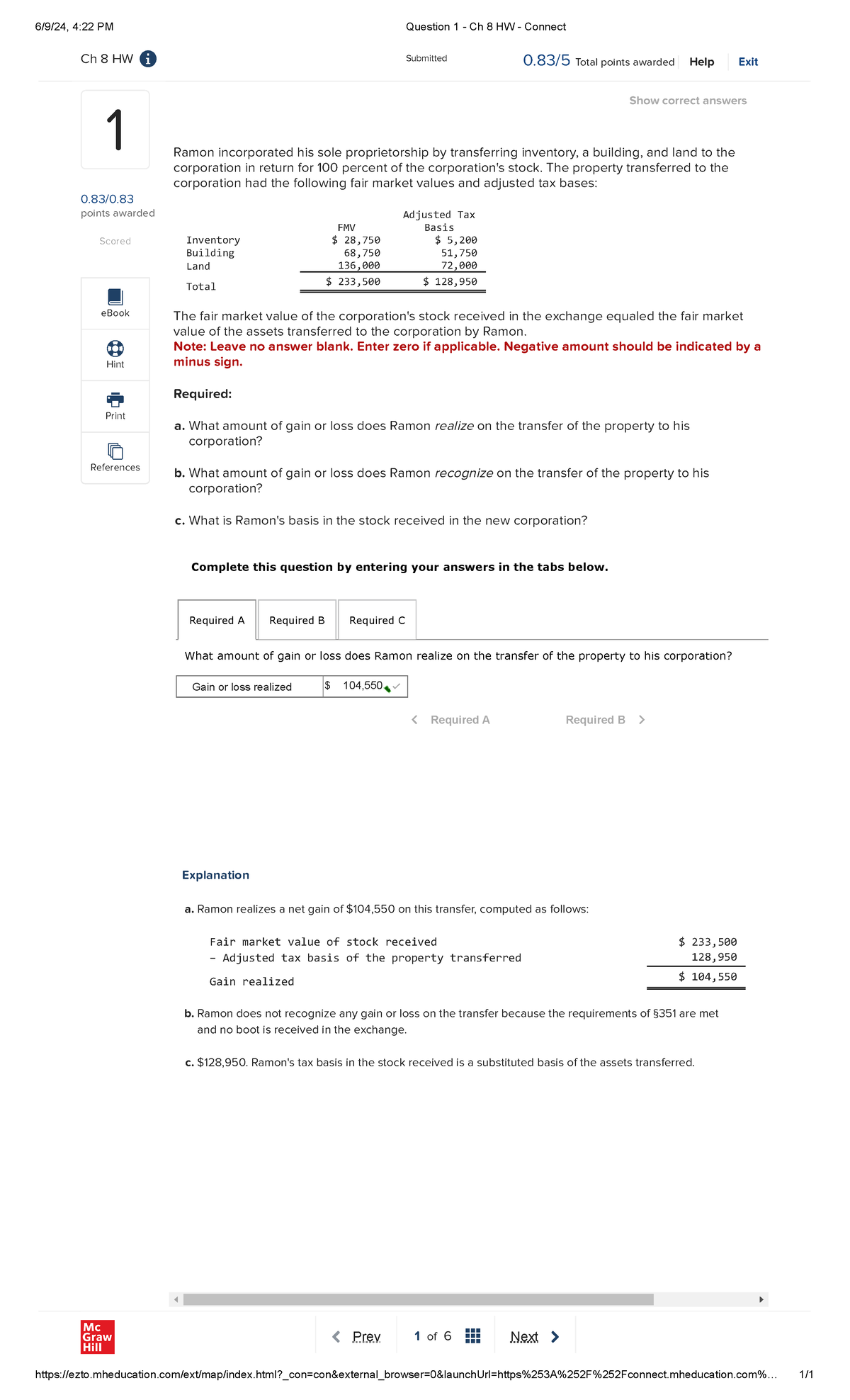 Ch 8 HW - Question 1 Analysis on Ramon's Property Transfer - Studocu