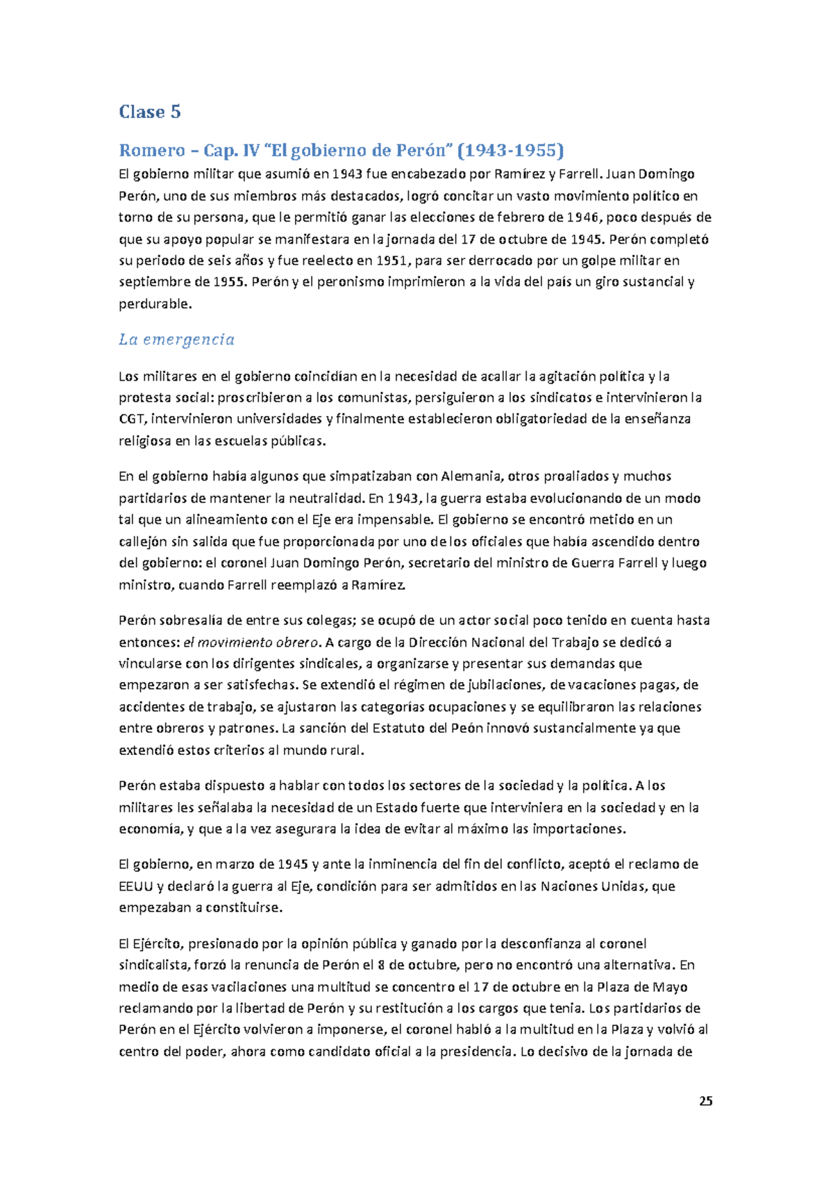 Historia Social - Clase 5: El Peronismo y sus Impactos (1943-1955 ...