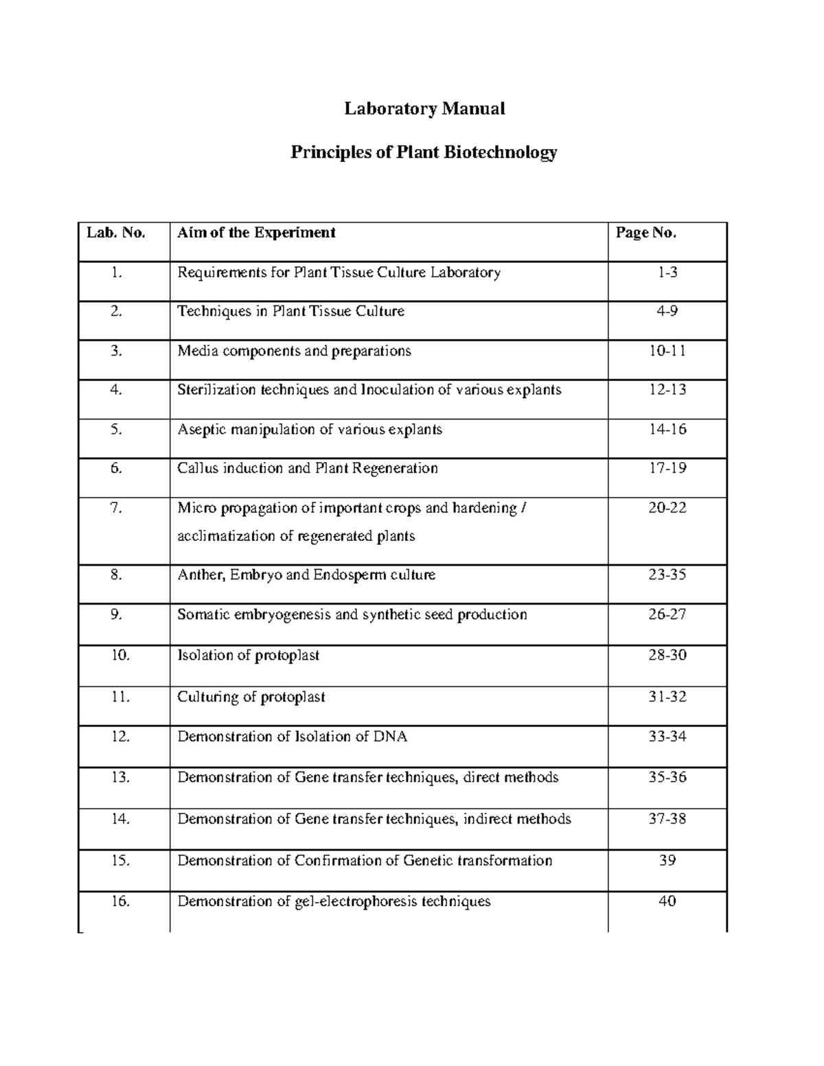 Title: Lab Manual PPB - Plant Biotech Experiments and Techniques Guide ...